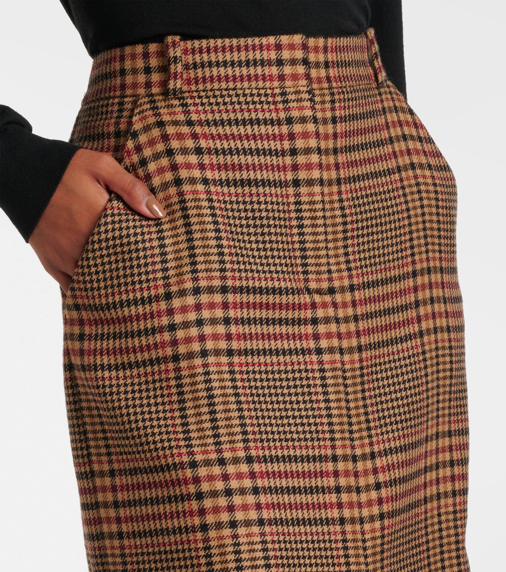 Maxine plaid virgin wool maxi skirt - 4
