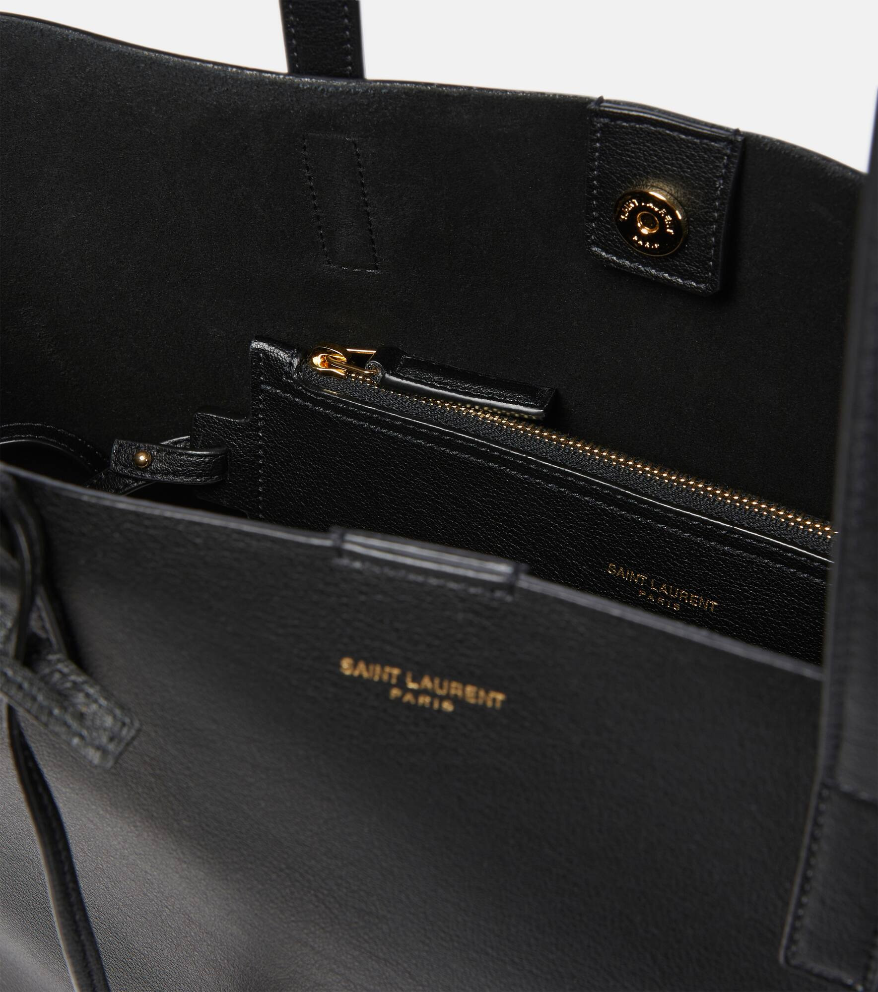 Shopping N/S leather tote bag - 3