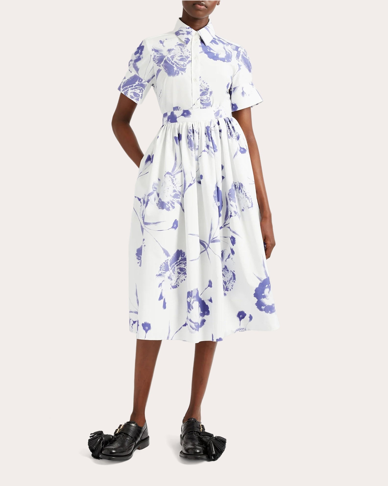 Floral Cotton Poplin Short-Sleeve Button-Up - 4