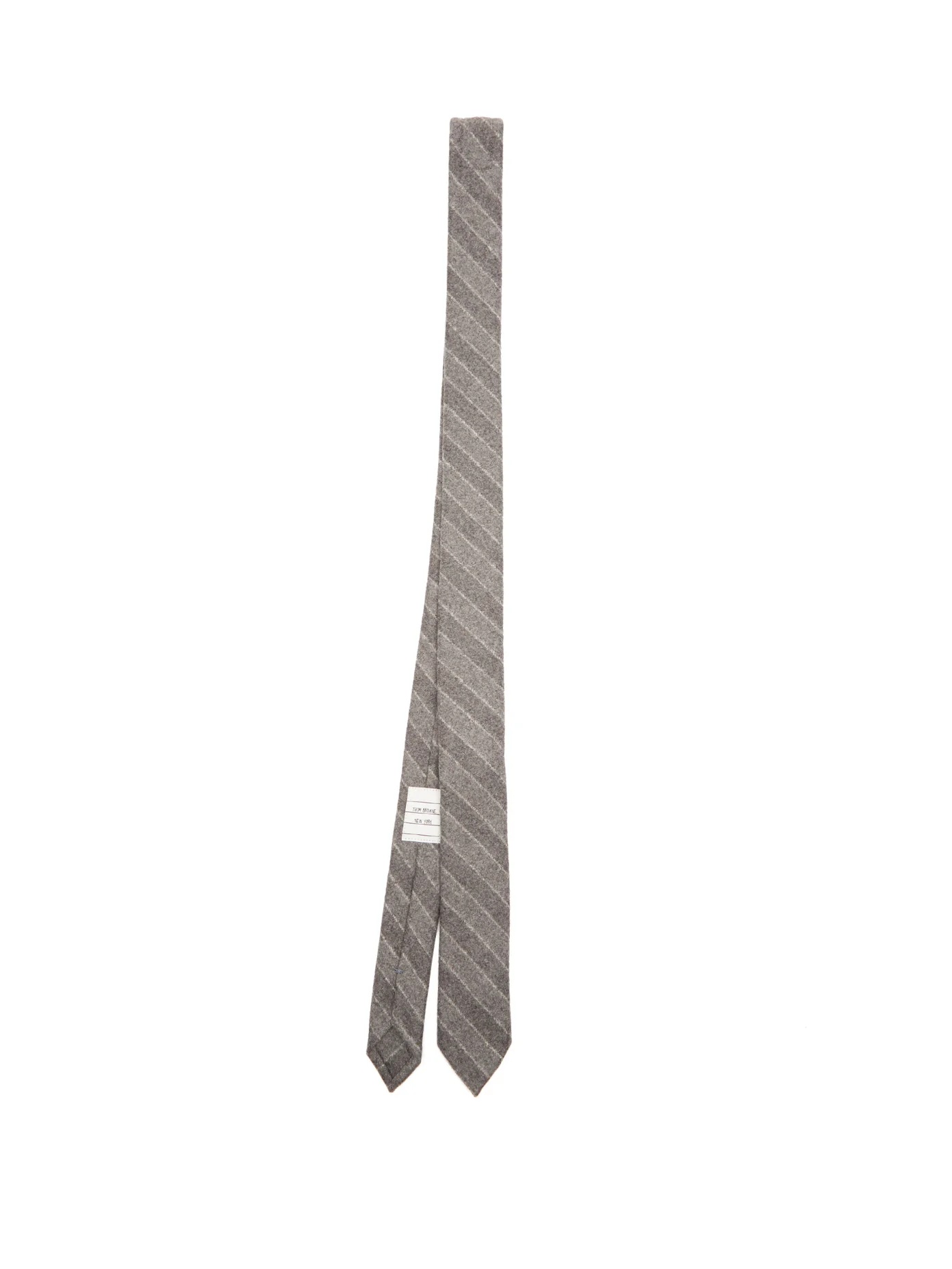 Chalk-stripe wool-blend flannel tie - 1