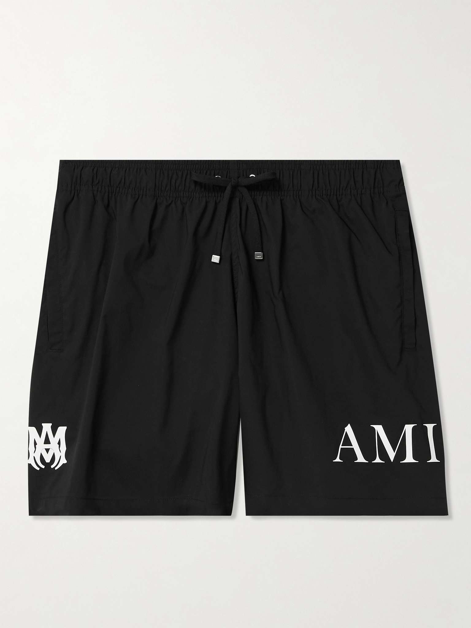 Wide-Leg Logo-Print Shell Swim Shorts - 1