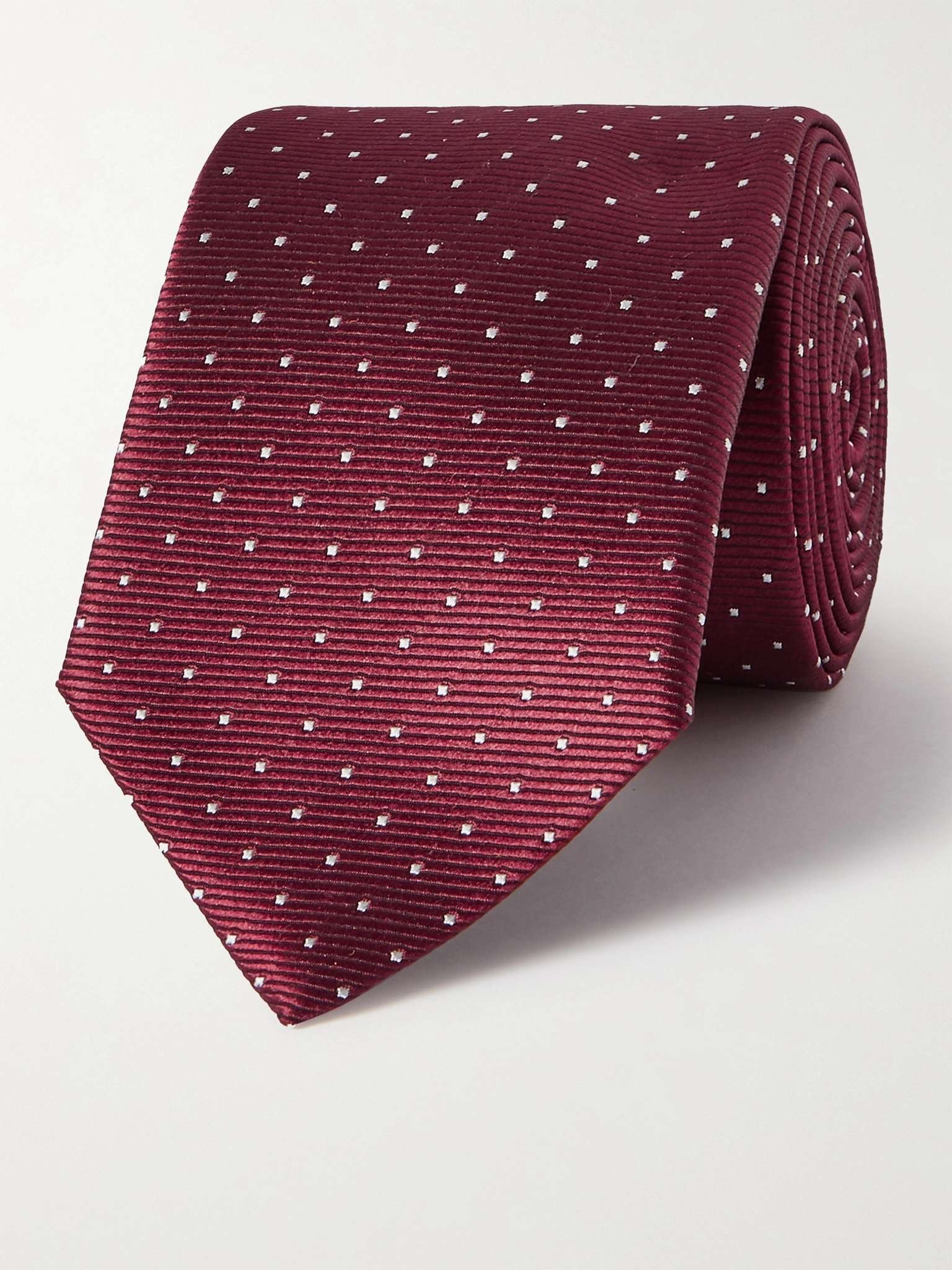 7cm Pin-Dot Silk-Faille Tie - 1