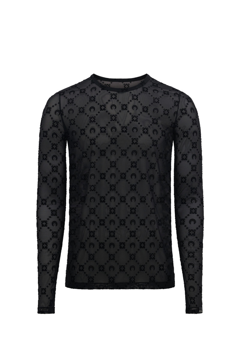 Moonogram Flocked Mesh Long Sleeves 1