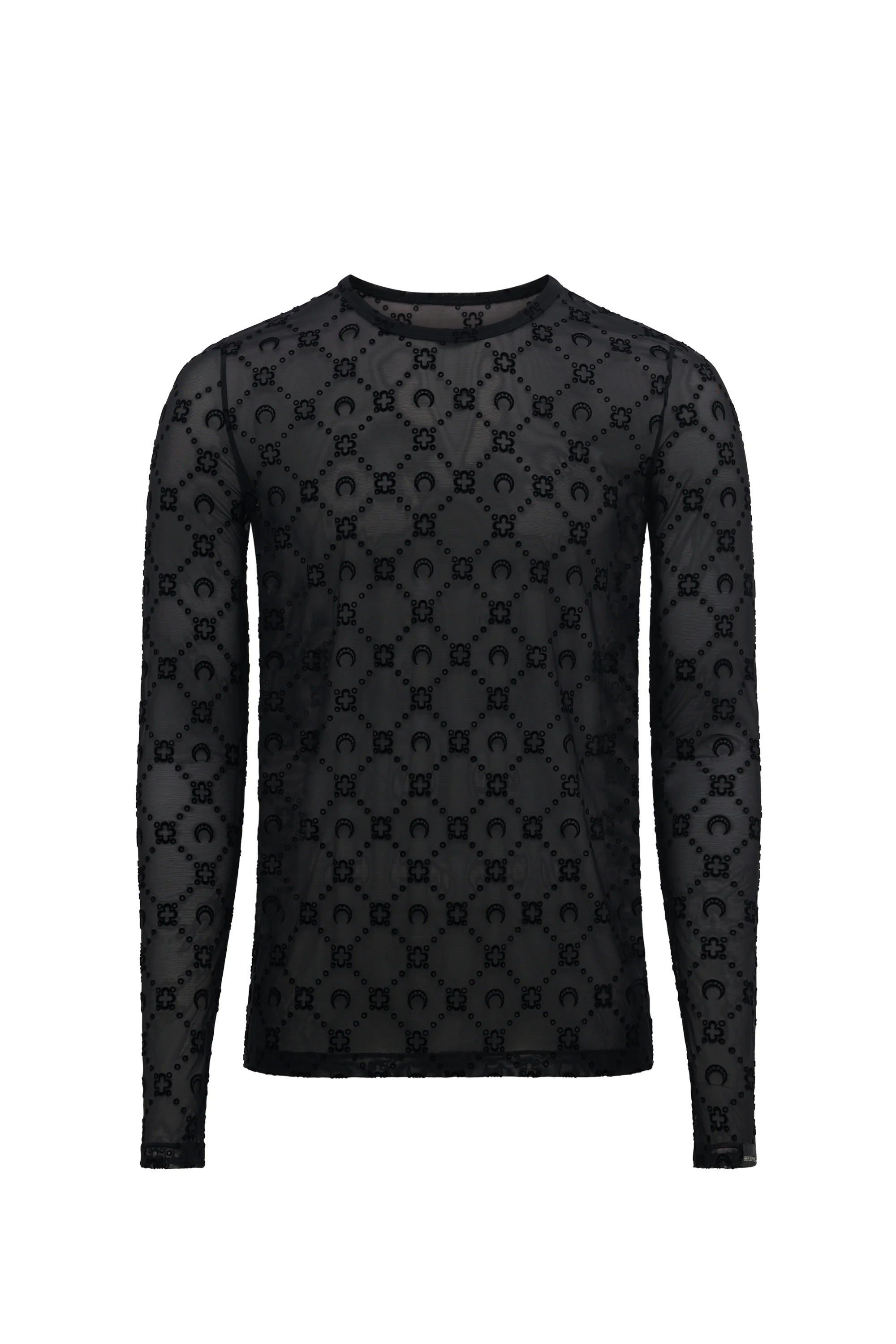 Moonogram Flocked Mesh Long Sleeves - 1
