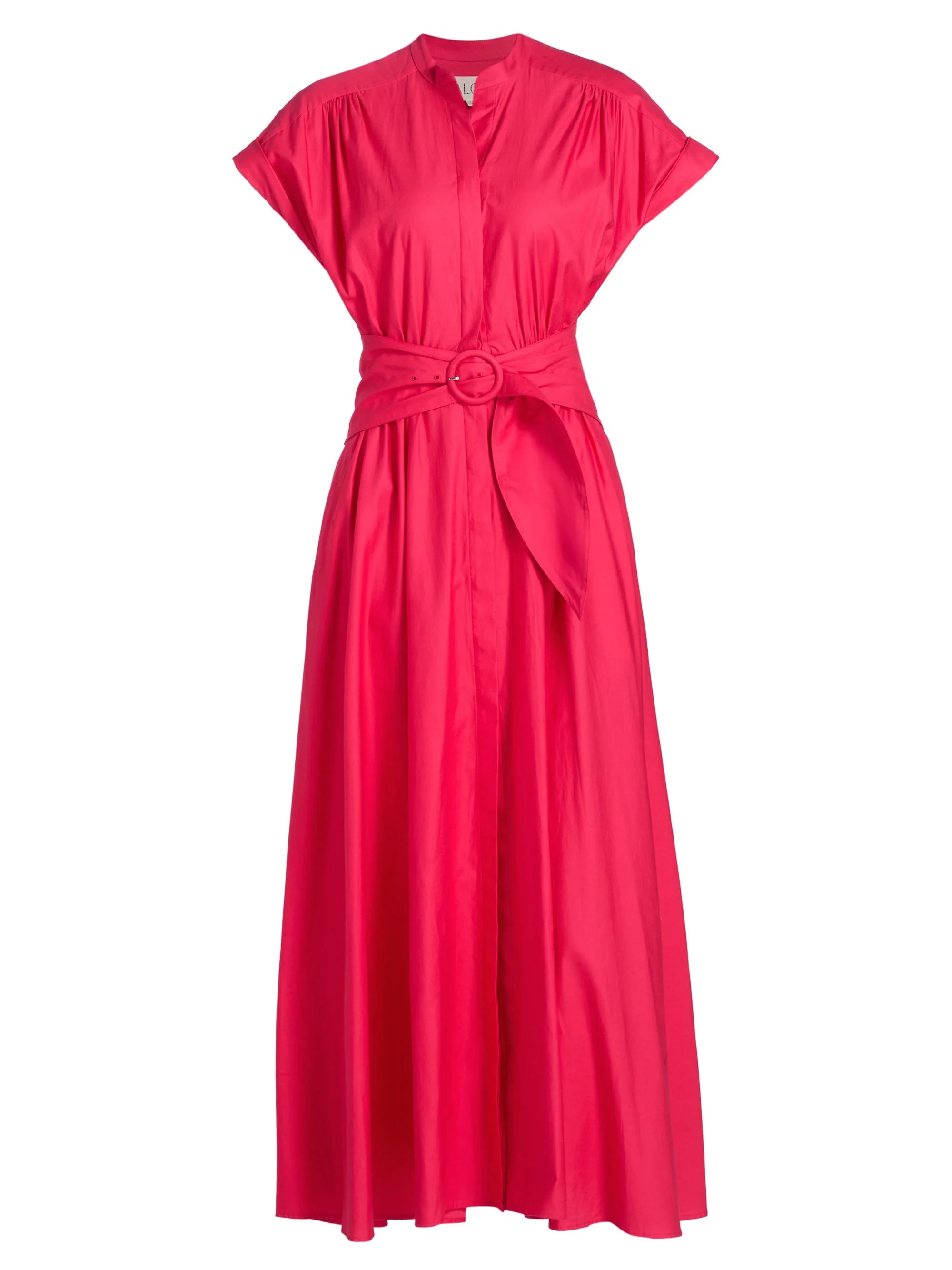 Women's Neesha Stretch-Cotton Self-Tie Maxi Dress - Cherry Pink - 1