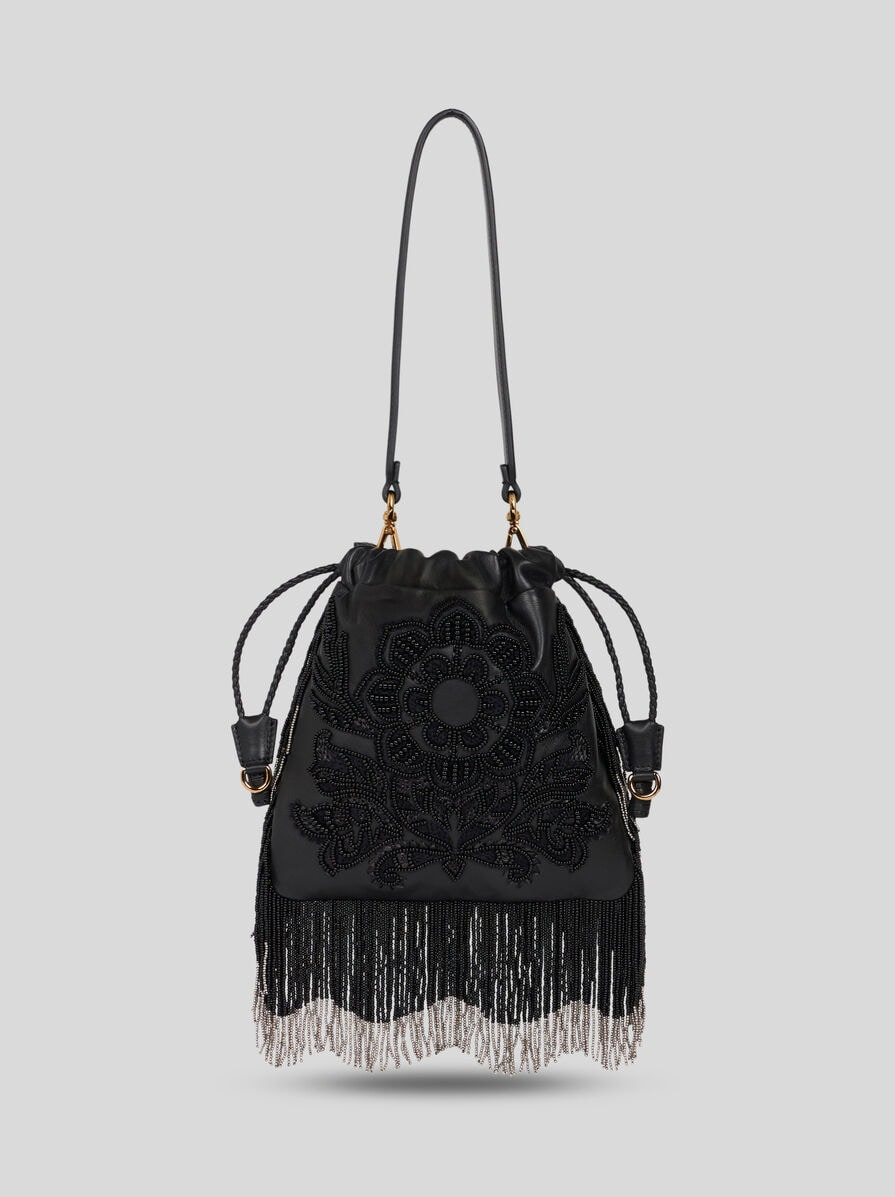 SMALL KALISPERA BAG WITH PEARLS AND FRINGING - 1