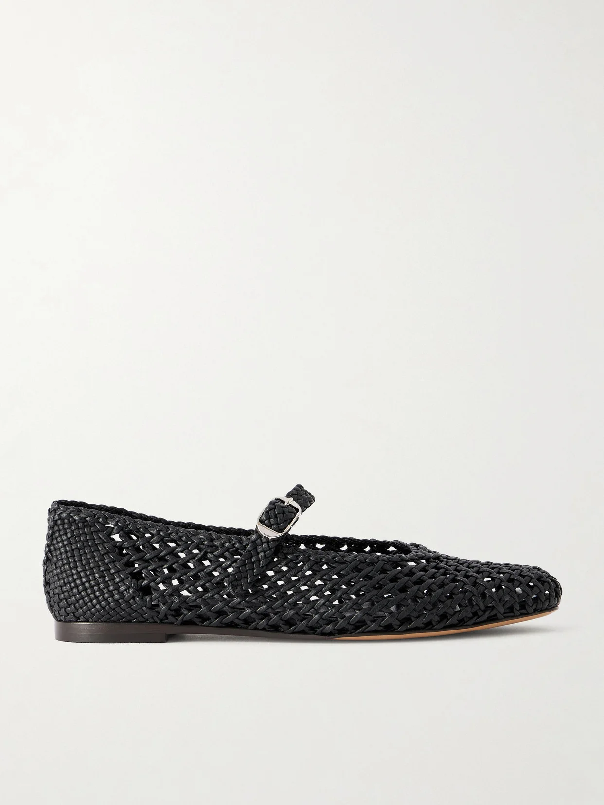 Mary Jane Knotted Leather Ballet Flats - 1