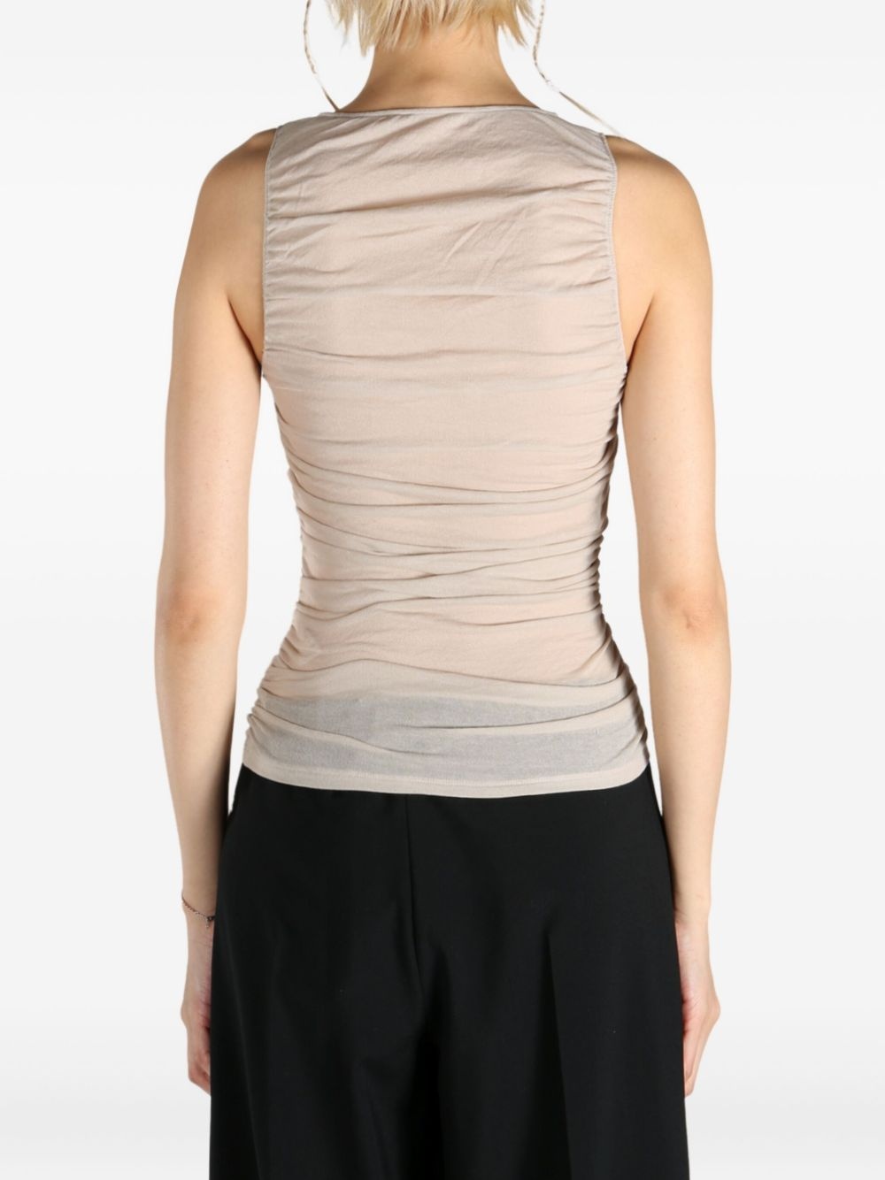 ruched sleeveless top - 3