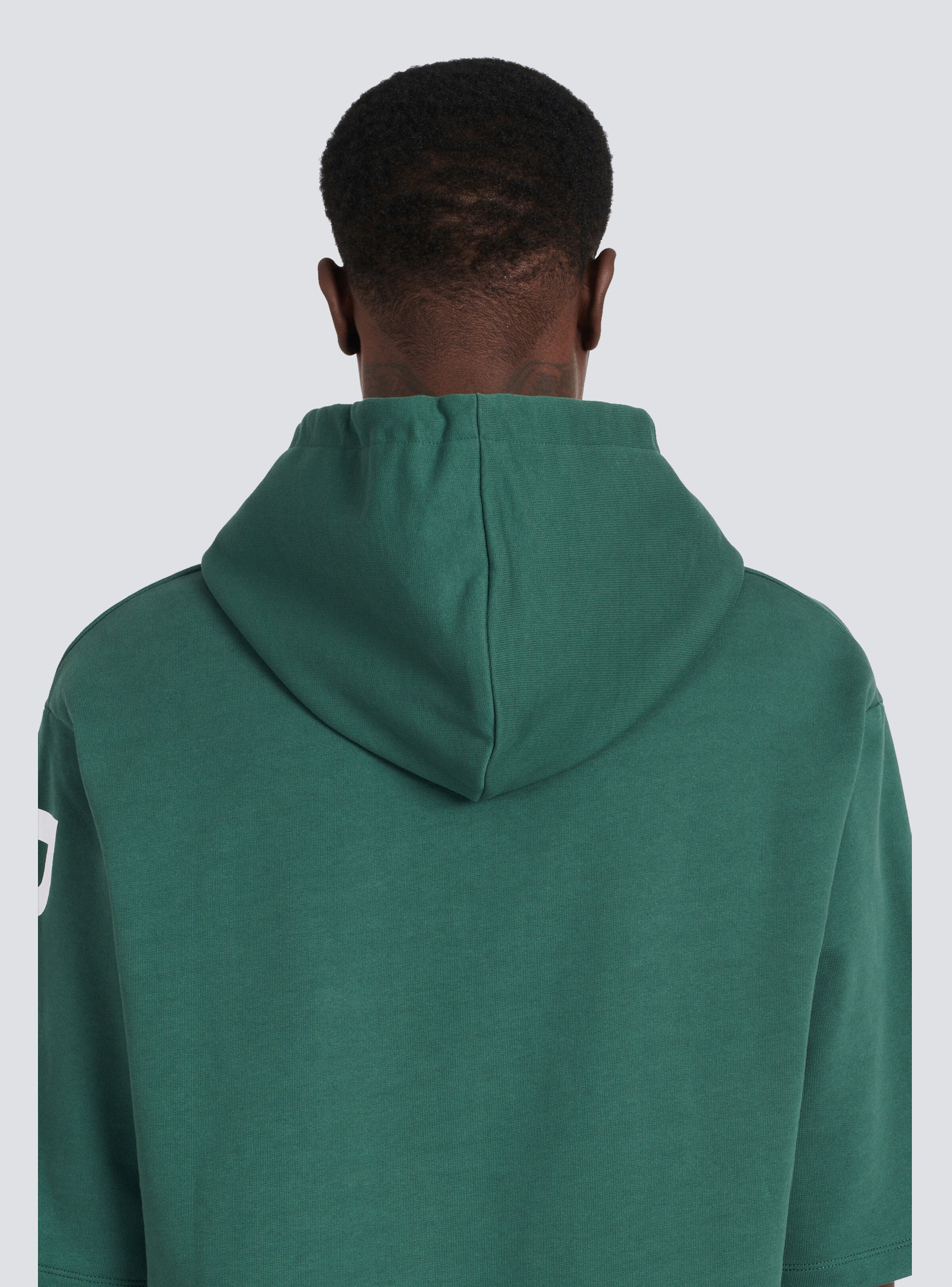 Oversized eco-designed cotton hooded sweatshirt with Balmain logo print - 10