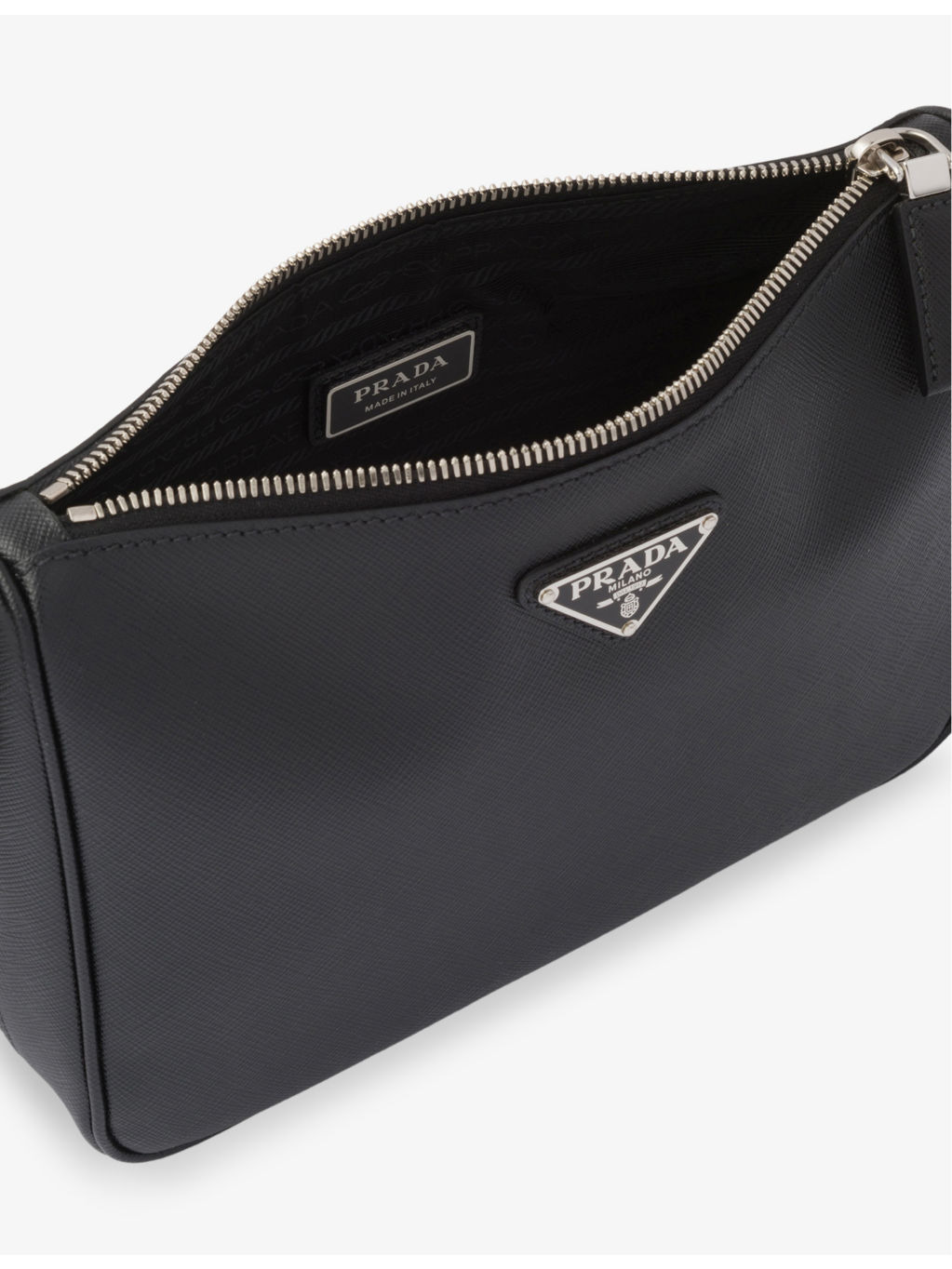 Logo-plaque Saffiano-leather shoulder bag - 4