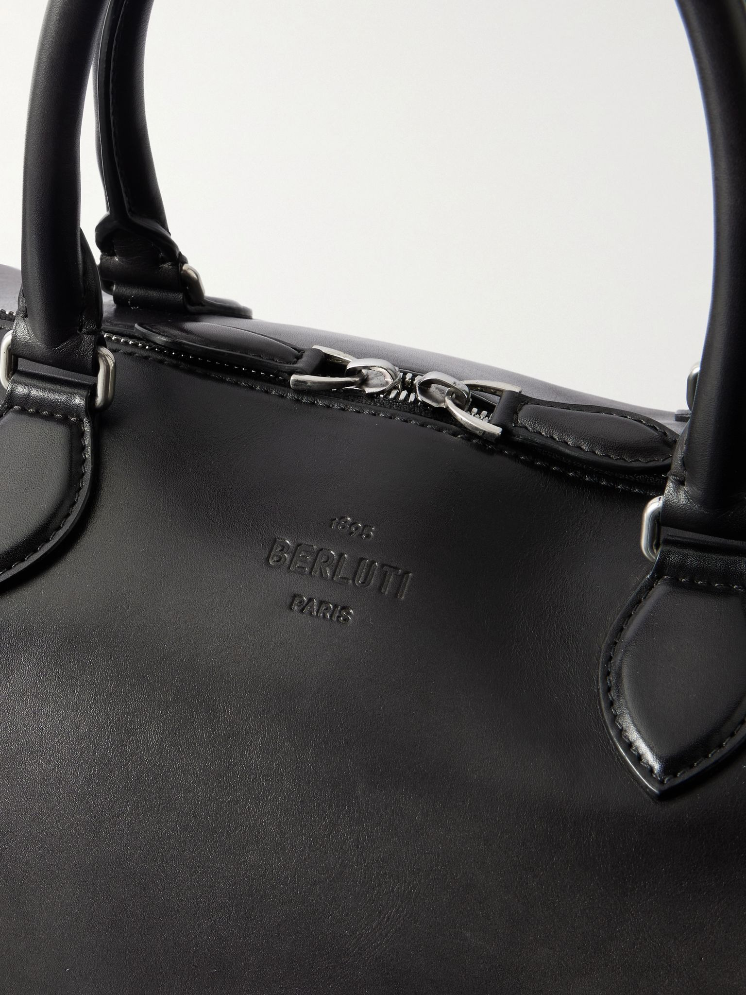 Toujours Scritto Venezia Leather Weekend Bag Black - 4