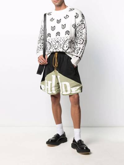 Rhude paisley-print cotton jumper outlook