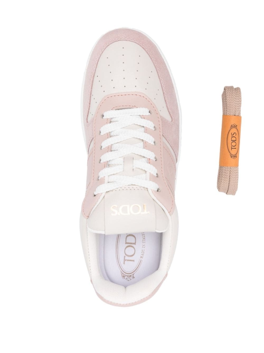 logo-print leather sneakers - 4