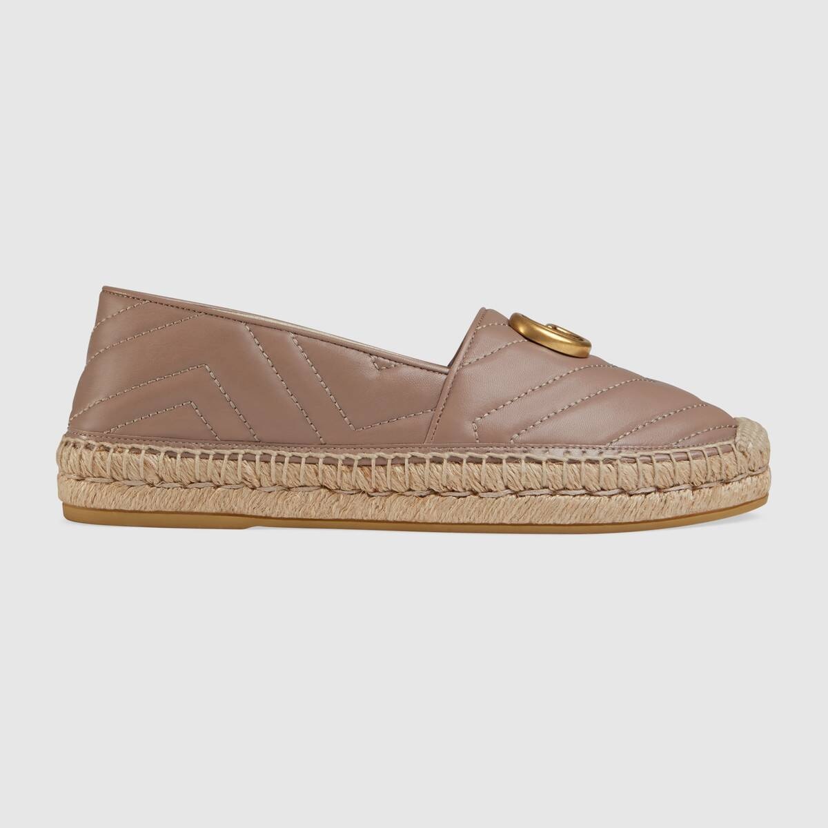 Leather espadrille with Double G - 1