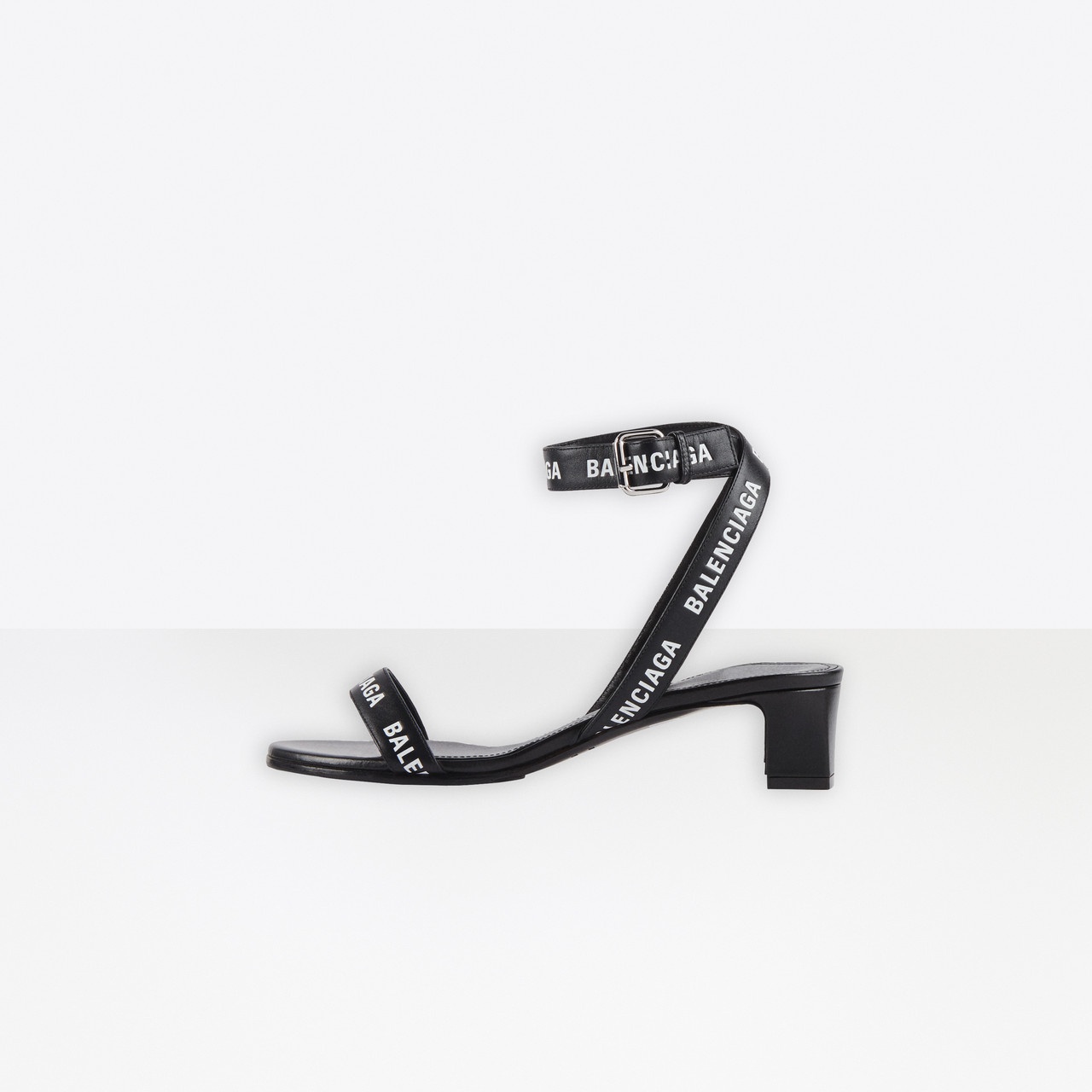 Allover Logo Round 40mm Ankle Strap Sandal - 4