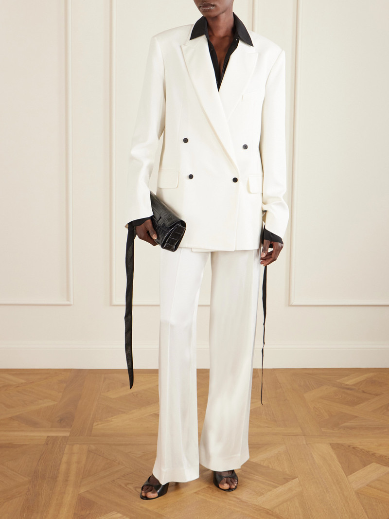 The Frankie Shop Newark Double-breasted Twill Blazer outlook