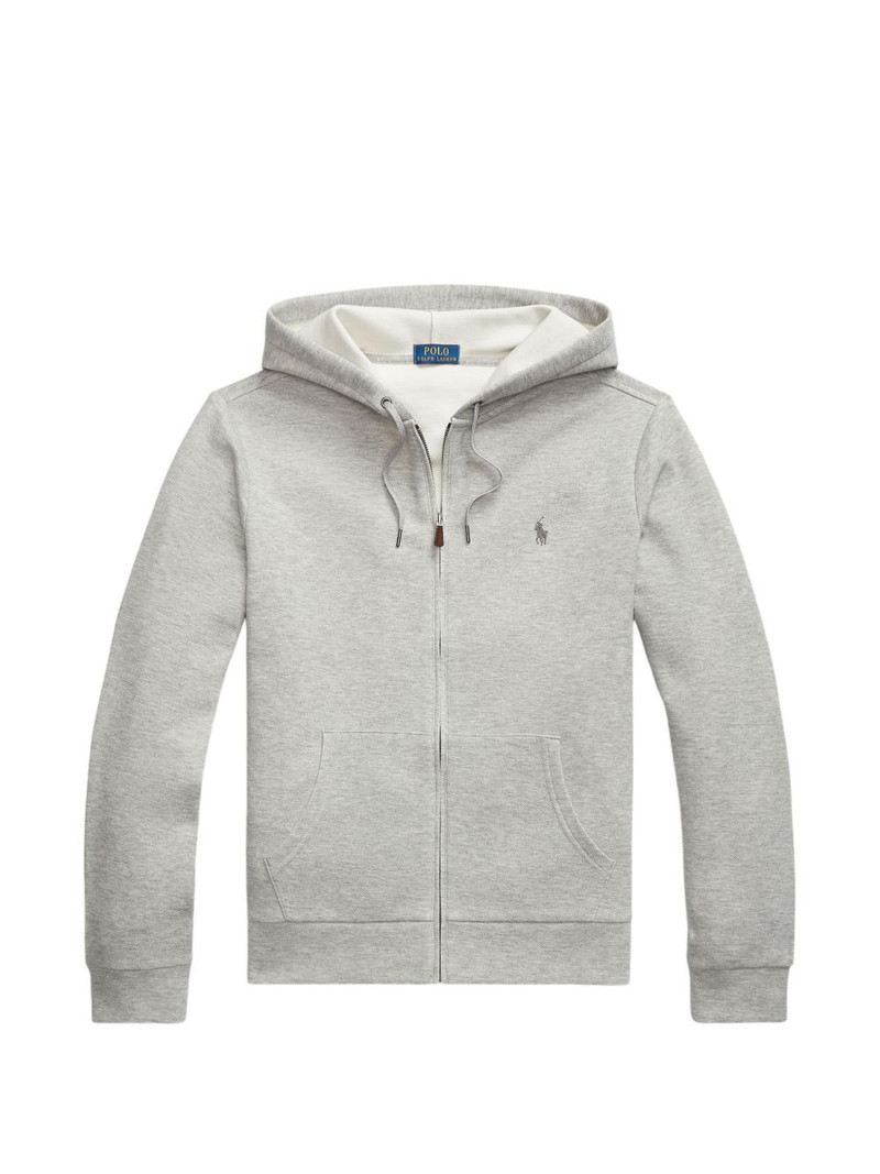 logo-embroidered zip-up hoodie 1