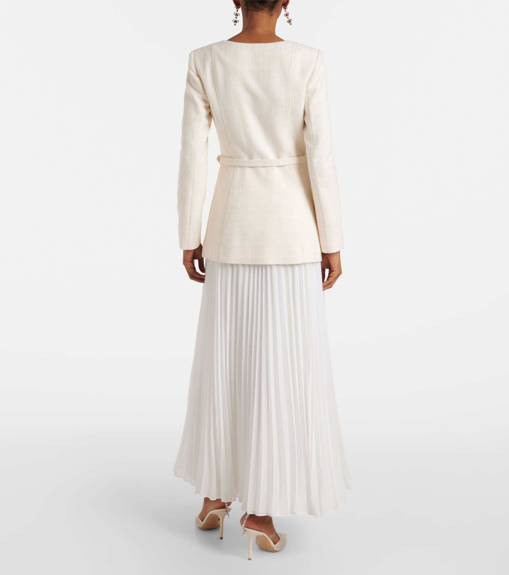 Belted plissé chiffon maxi dress - 3