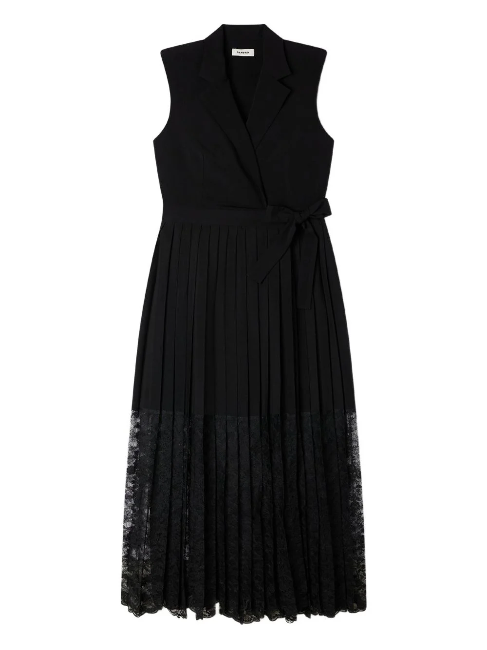 pleated lace midi dress - 1