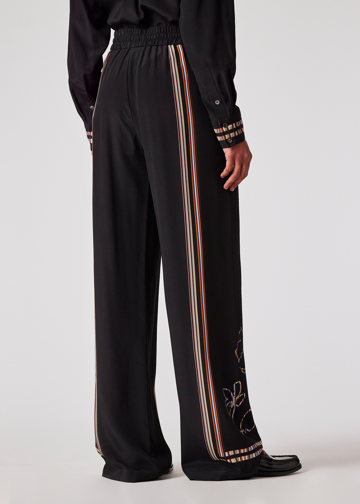 Women's Black Magnolia 'Signature Stripe' Trousers - 4