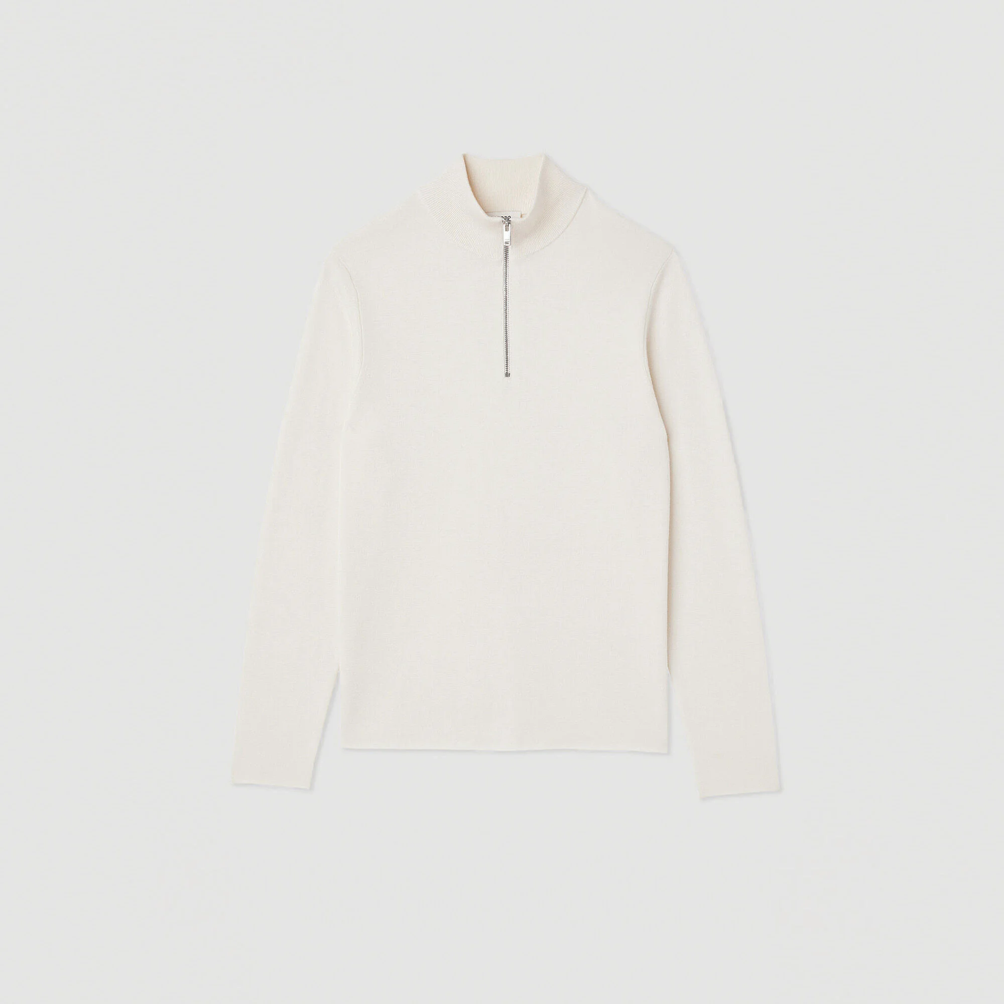 WOOL SWEATER WITH ZIPPED COLLAR - 1