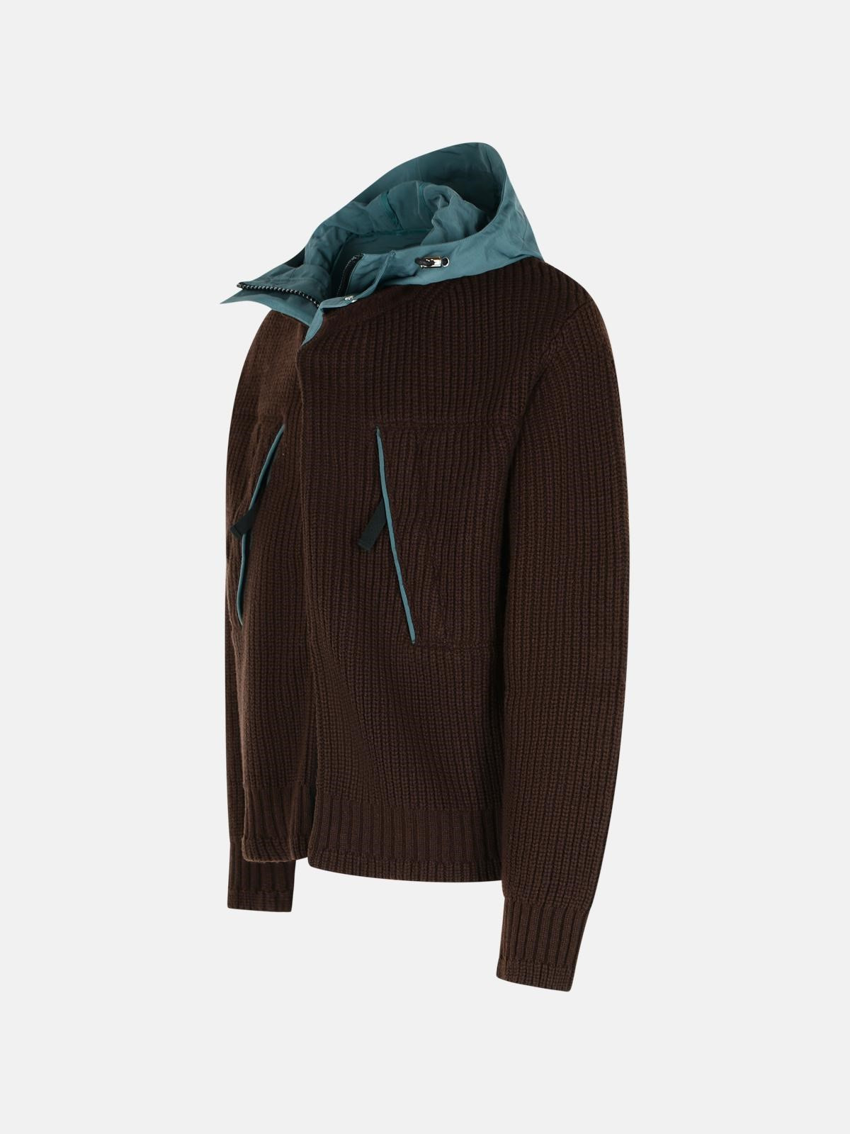 BROWN WOOL BLEND JACKET - 2