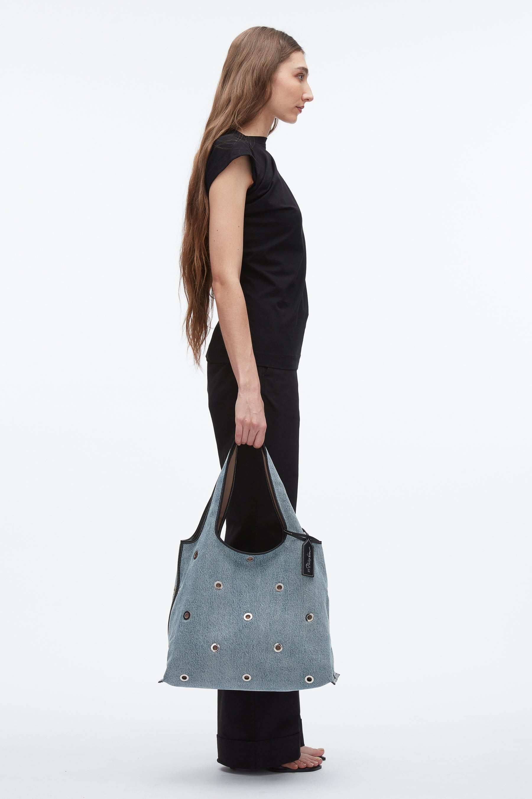 Denim Market Tote with Grommets - 4