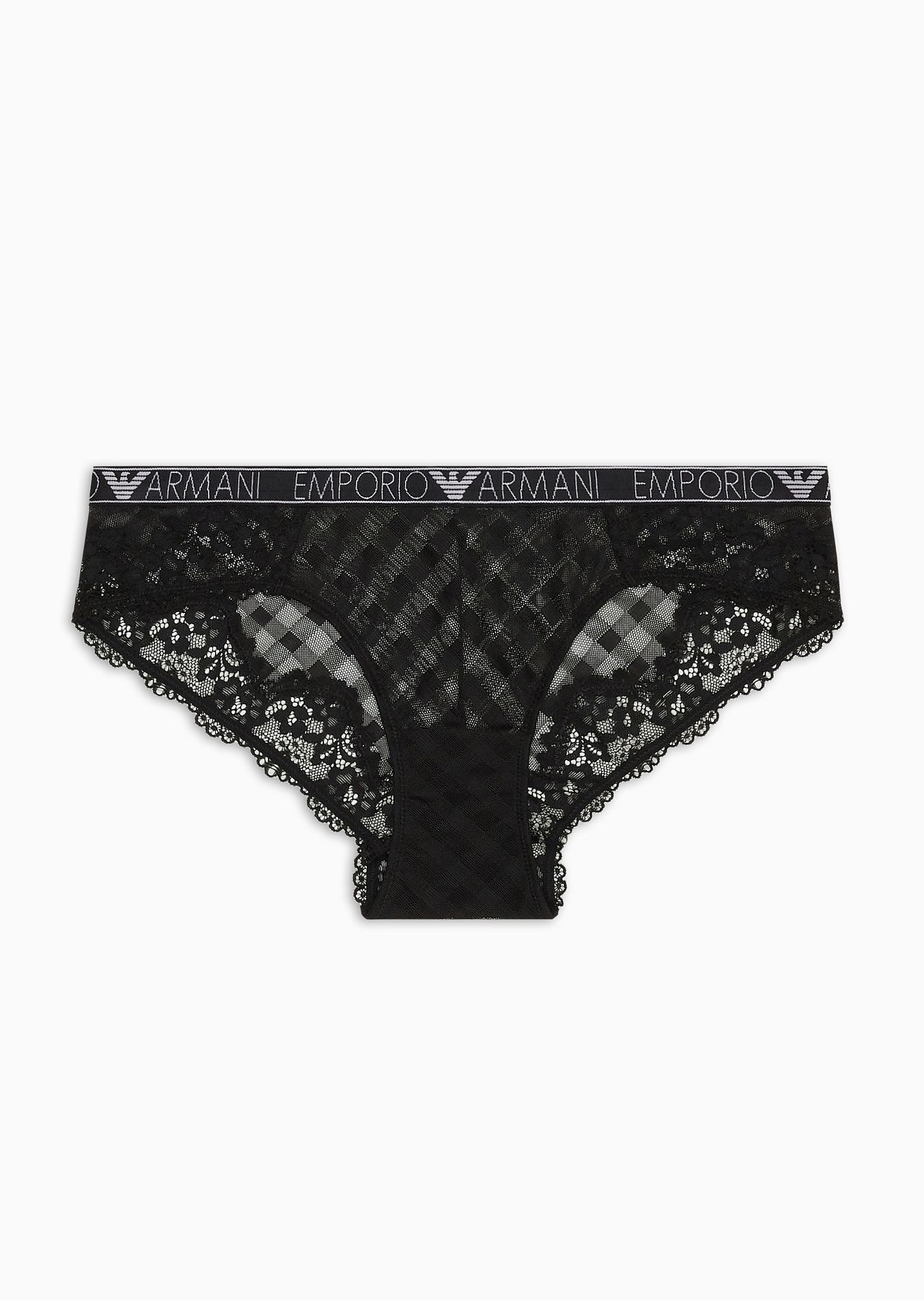 ASV mesh briefs with lace and a gingham pattern - 1