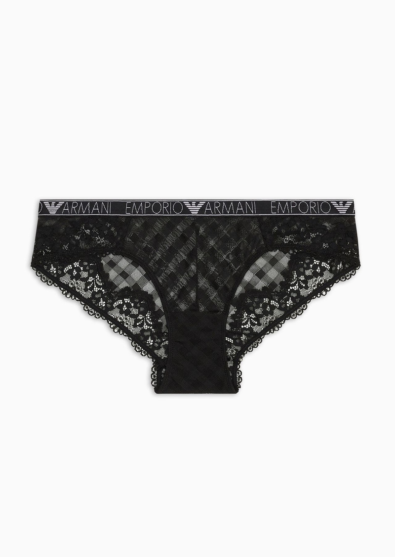 ASV mesh briefs with lace and a gingham pattern 1