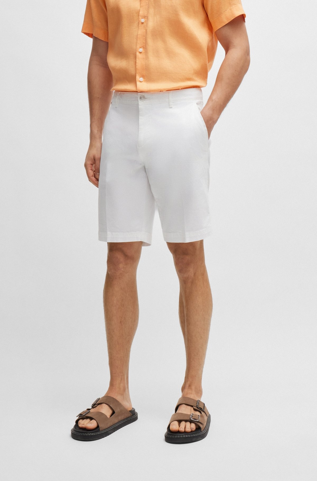 SLIM-FIT SHORTS IN STRETCH-COTTON TWILL - 2