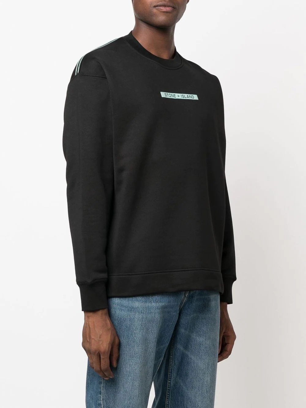 logo-print crew neck sweatshirt - 3