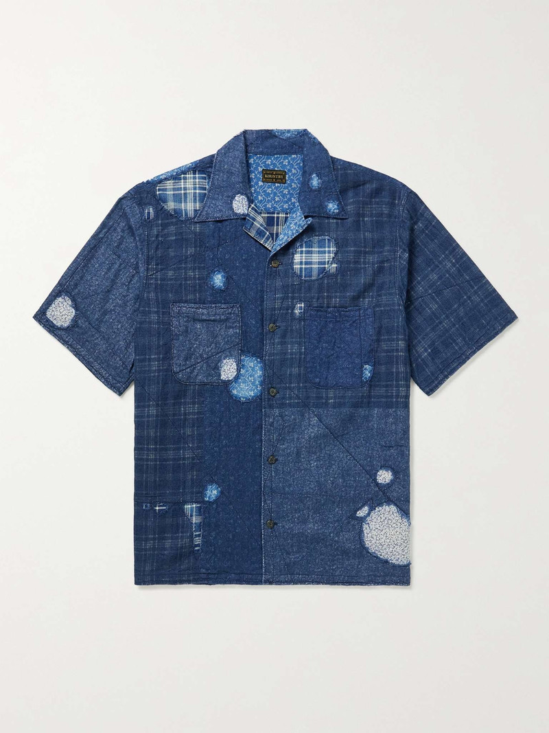 Kaya Boro Distressed Patchwork Linen and Cotton-Blend Shirt - 1
