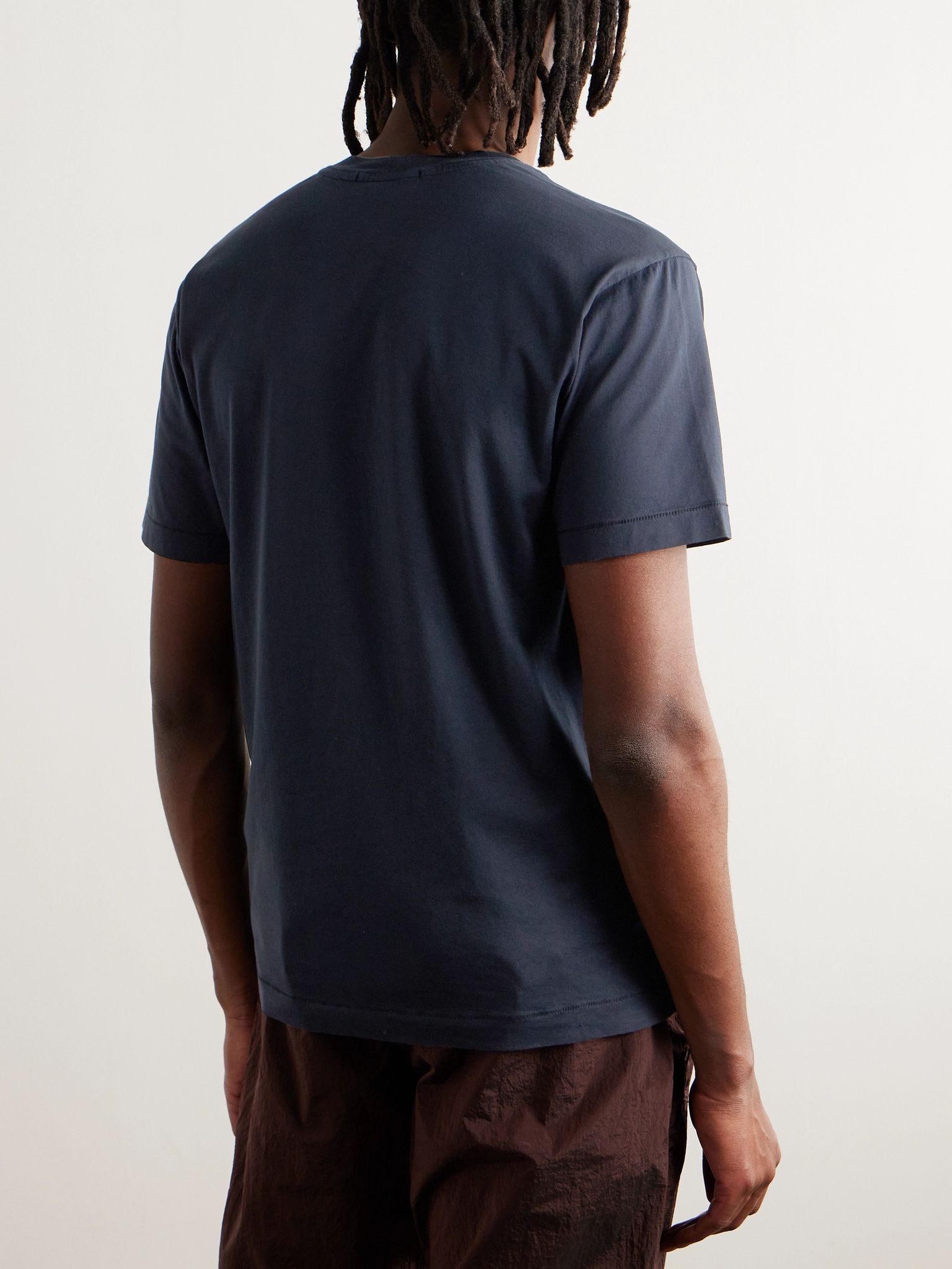 Logo-Appliquéd Cotton-Jersey T-Shirt Navy - 3