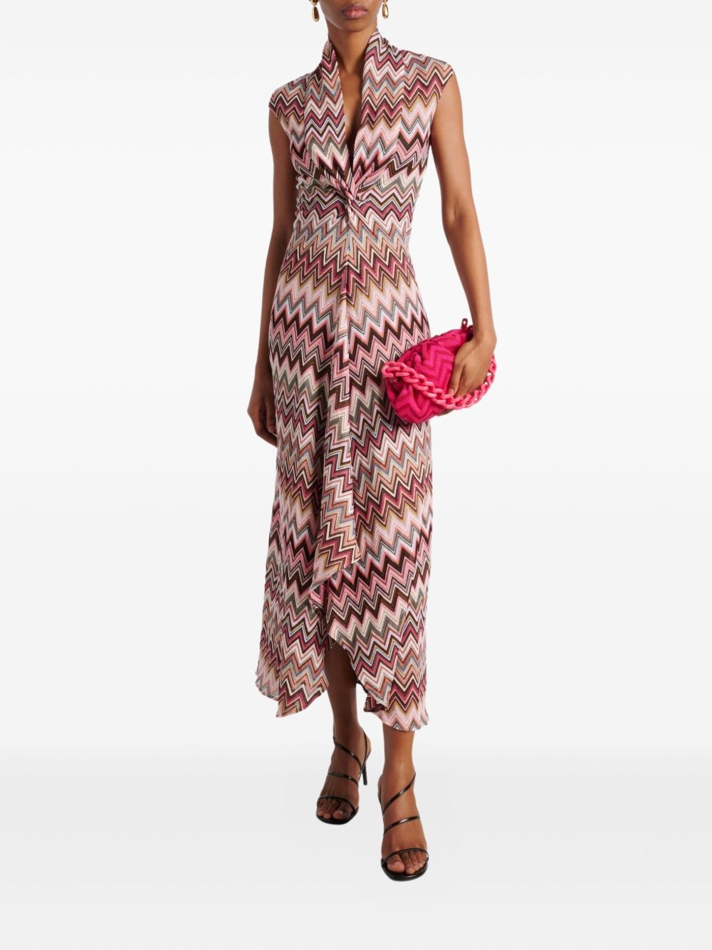 large Zigzag-pattern clutch bag - 2
