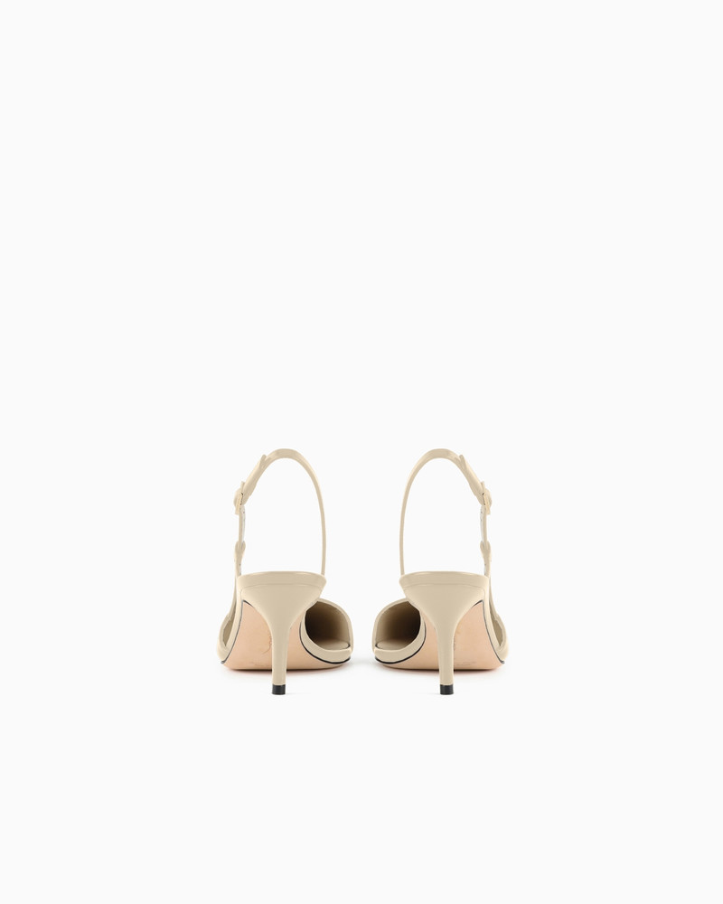 GIORGIO ARMANI SLINGBACKS IN TEXTURED PATENT LEATHER outlook