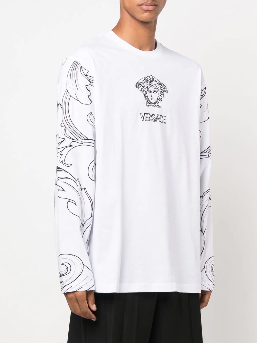 Barocco-sleeve medusa-print T-shirt - 3