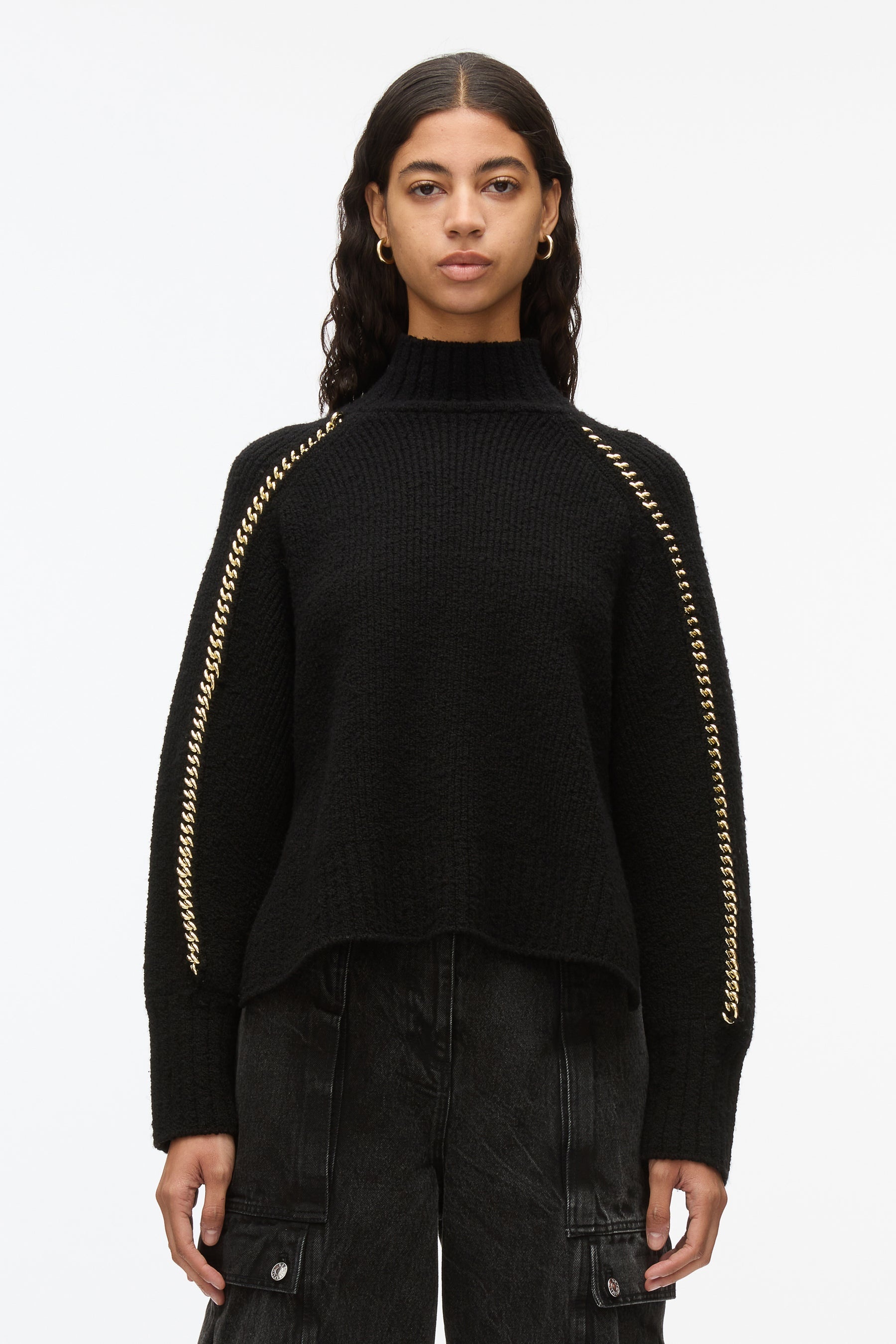 Chainlink Bouclé Turtleneck Pullover - 3