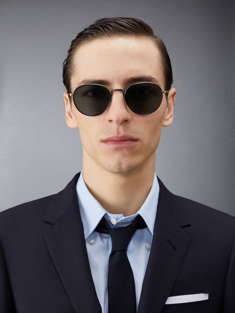 Thom Browne Titanium Round Sunglasses outlook