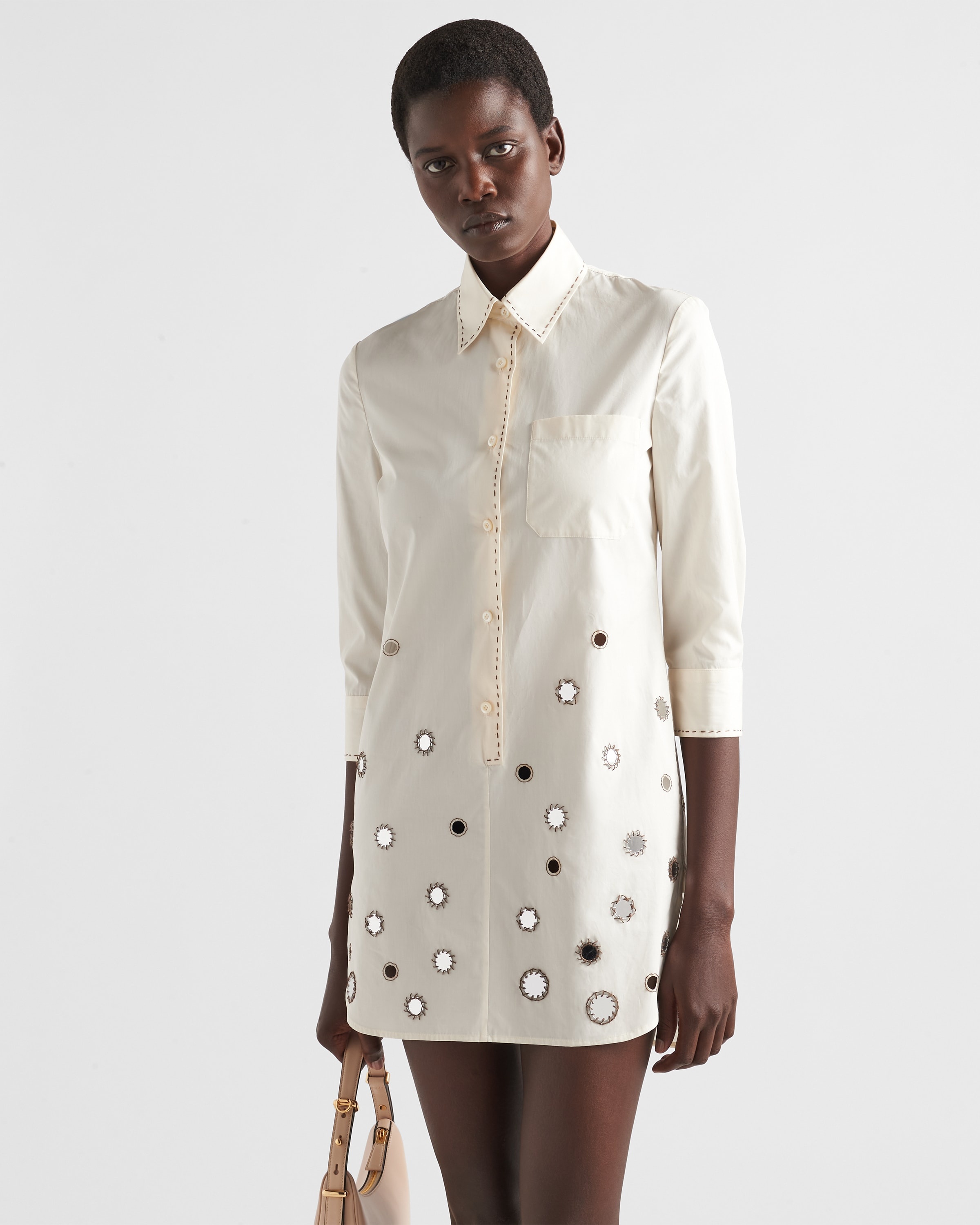 ワンピース Prada Sand Cotton Shirt Dress Prada Sand Cotton Shirt Dress | italist | REVERSIBLE