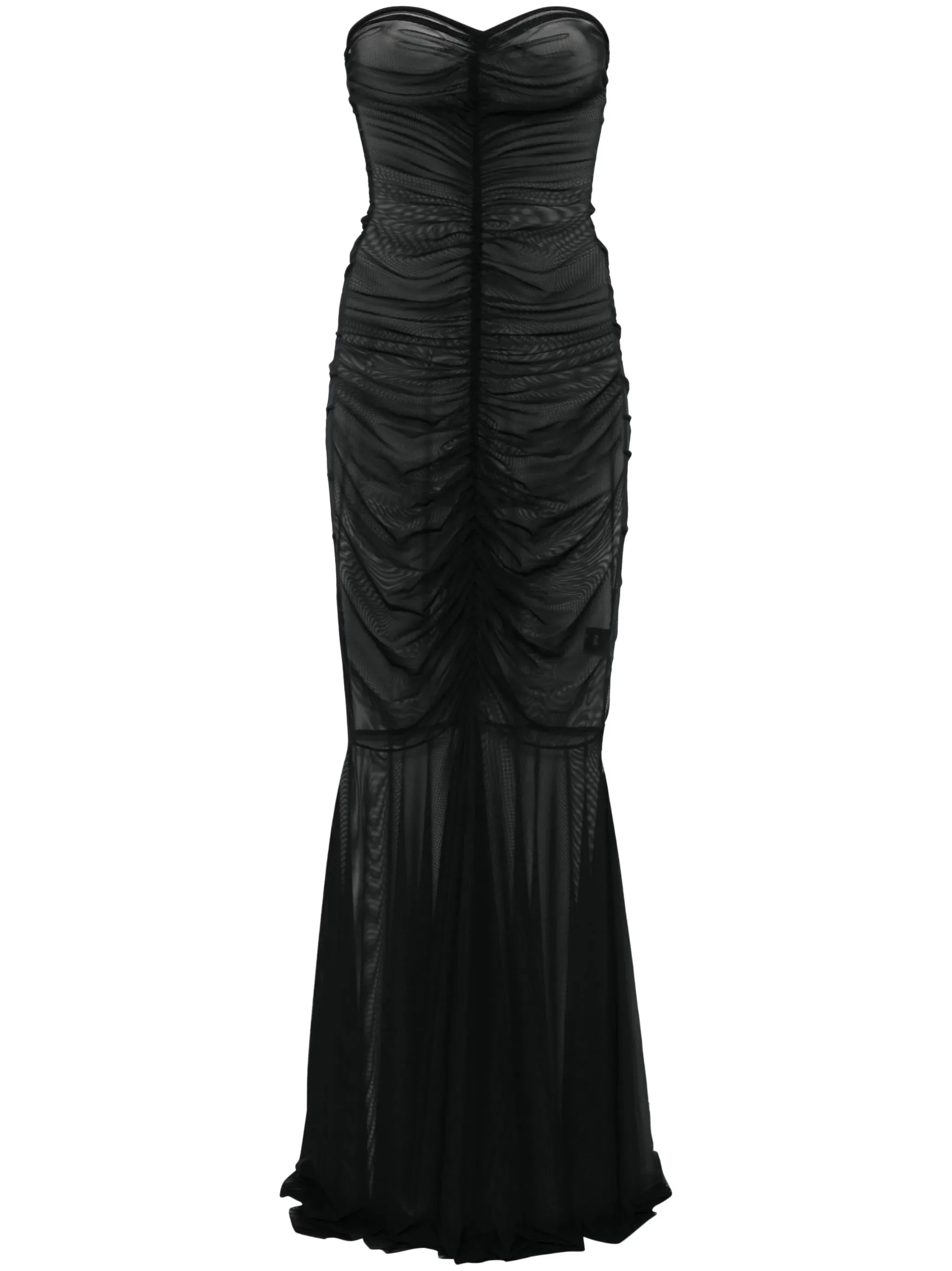 strapless fishtail gown - 1