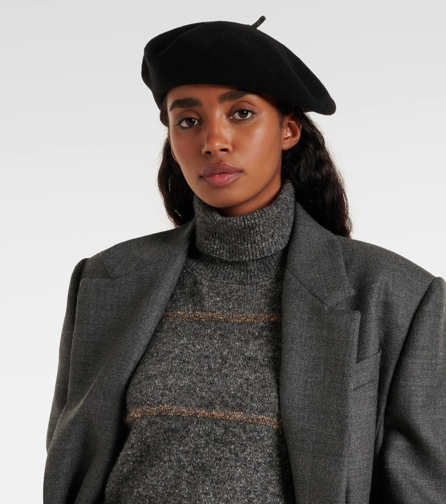 Monili Beads wool beret - 2