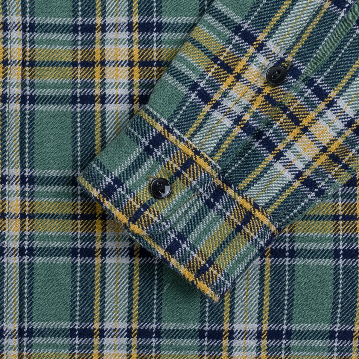 Ultra Heavy Flannel Tartan Check Work Shirt - Green - 8