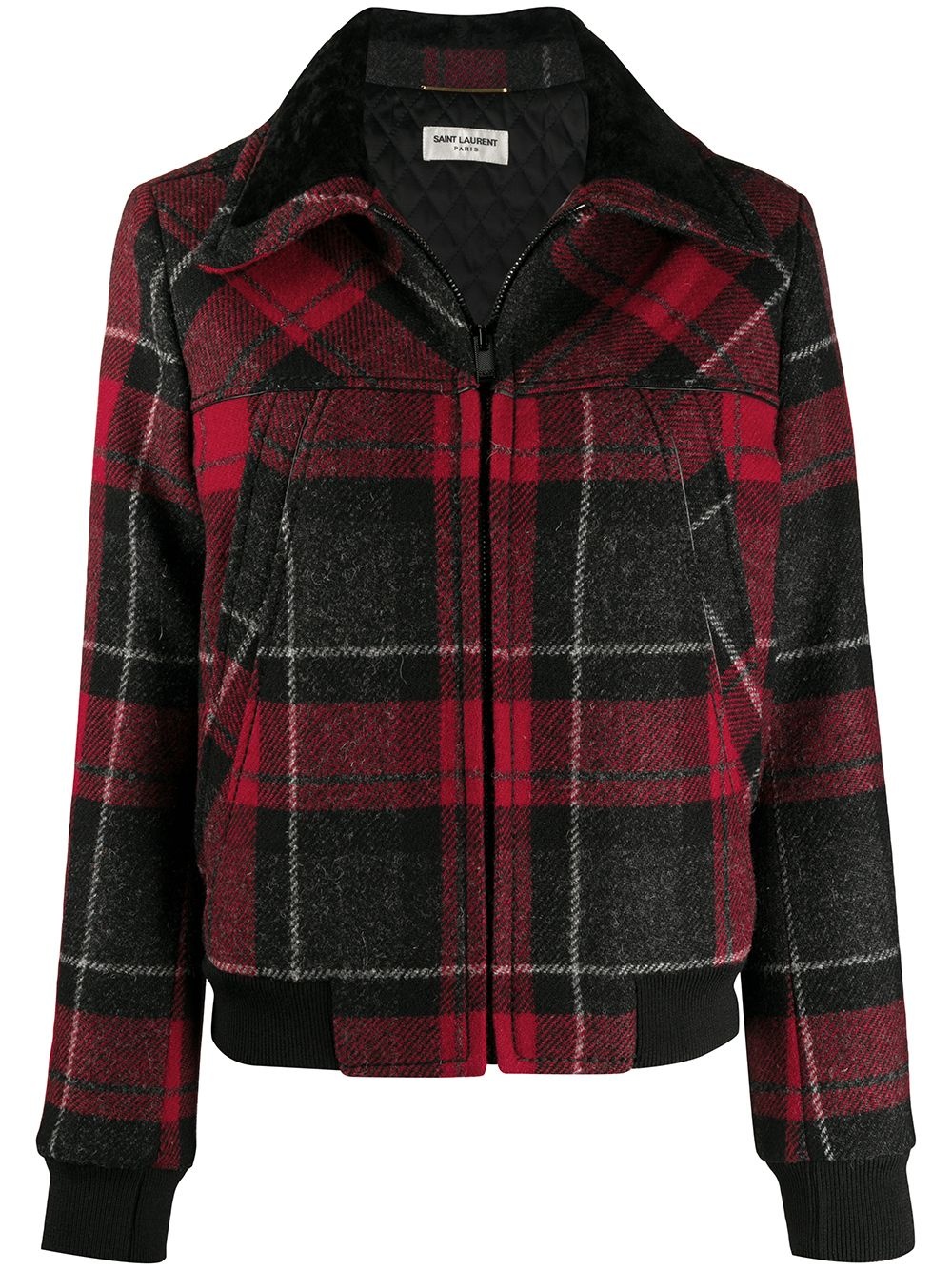 checked bomber jacket - 1