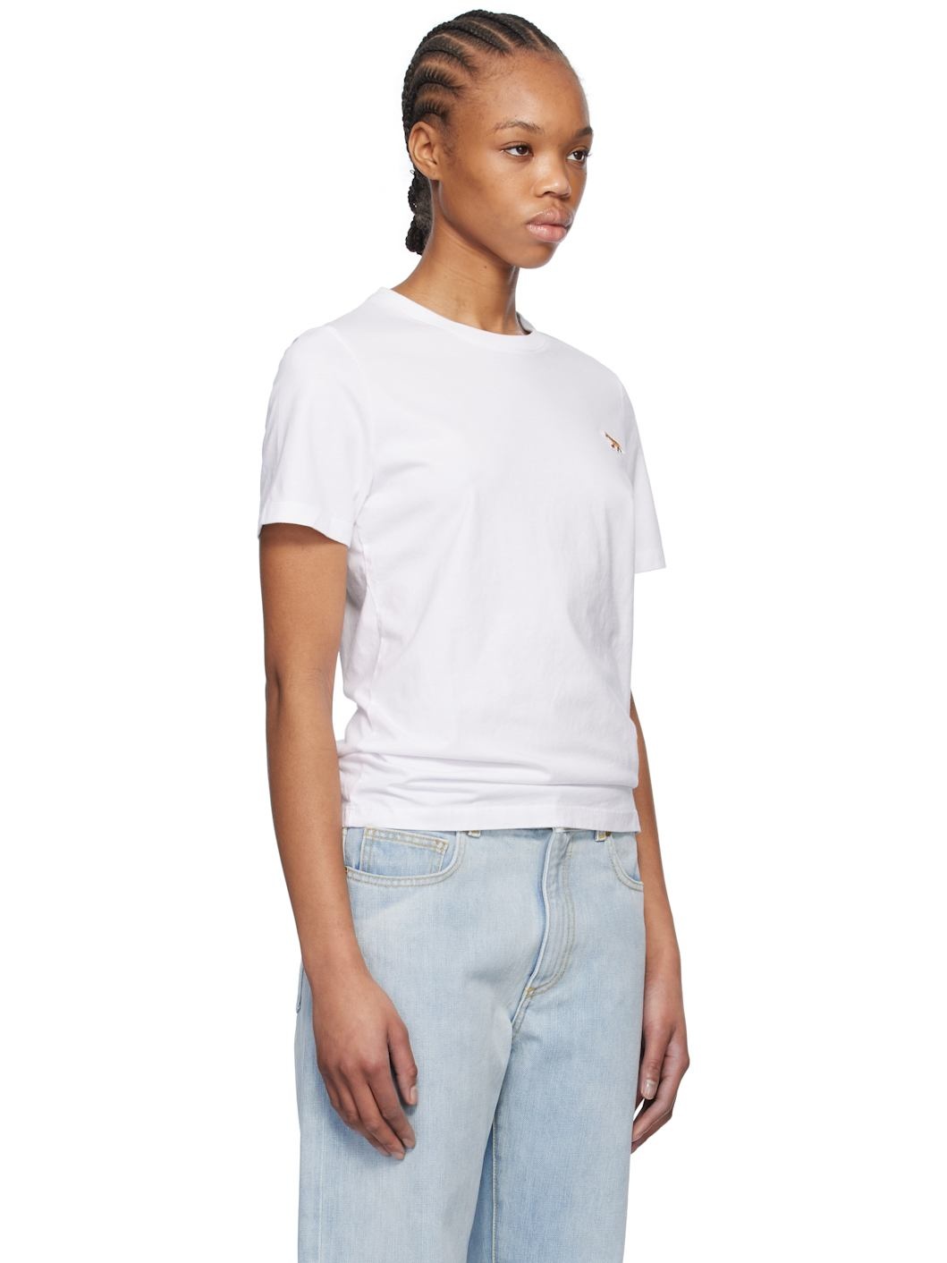 White Baby Fox Patch Regular T-shirt - 2