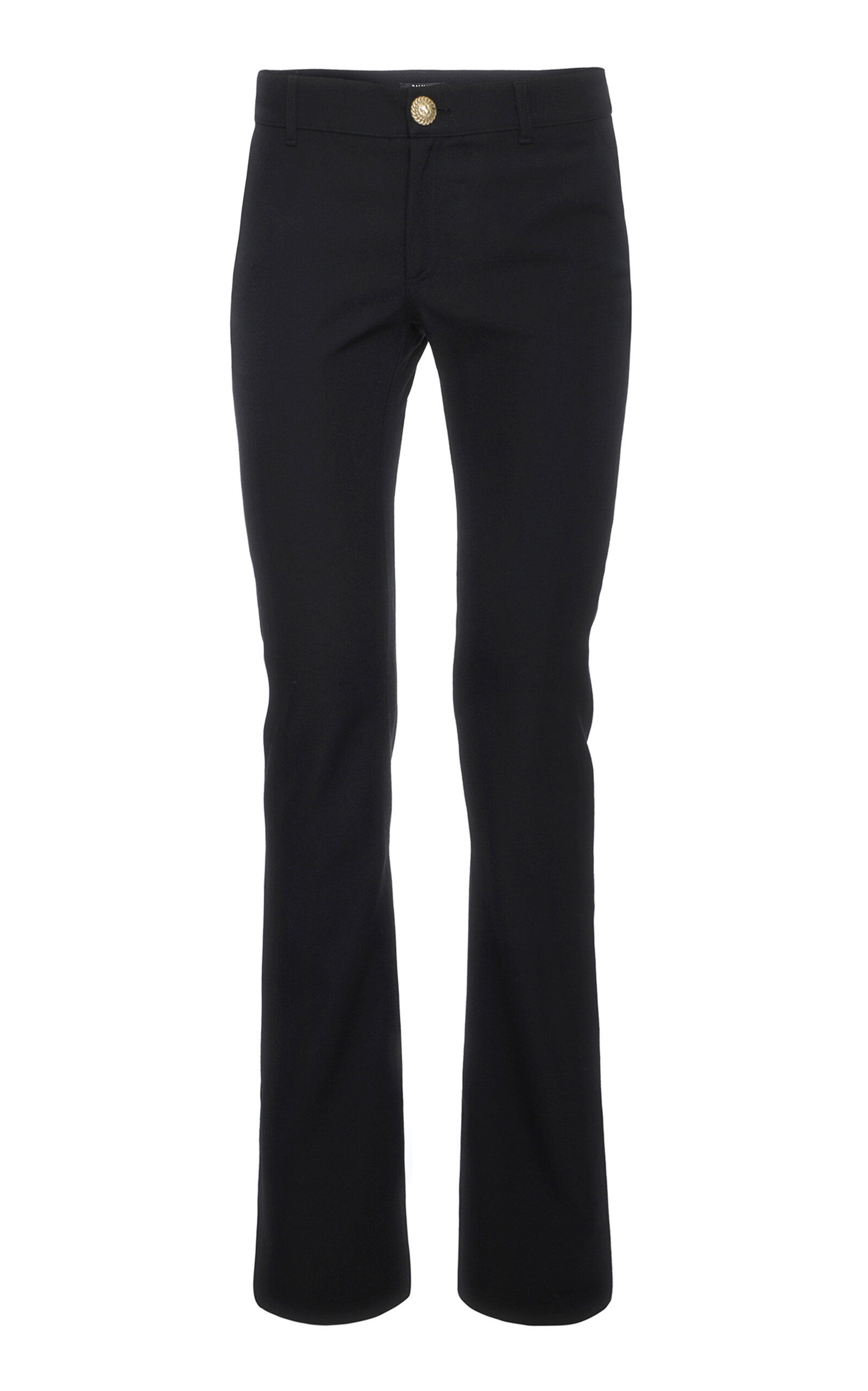 Low-Rise Wool Bootcut Pants black - 1