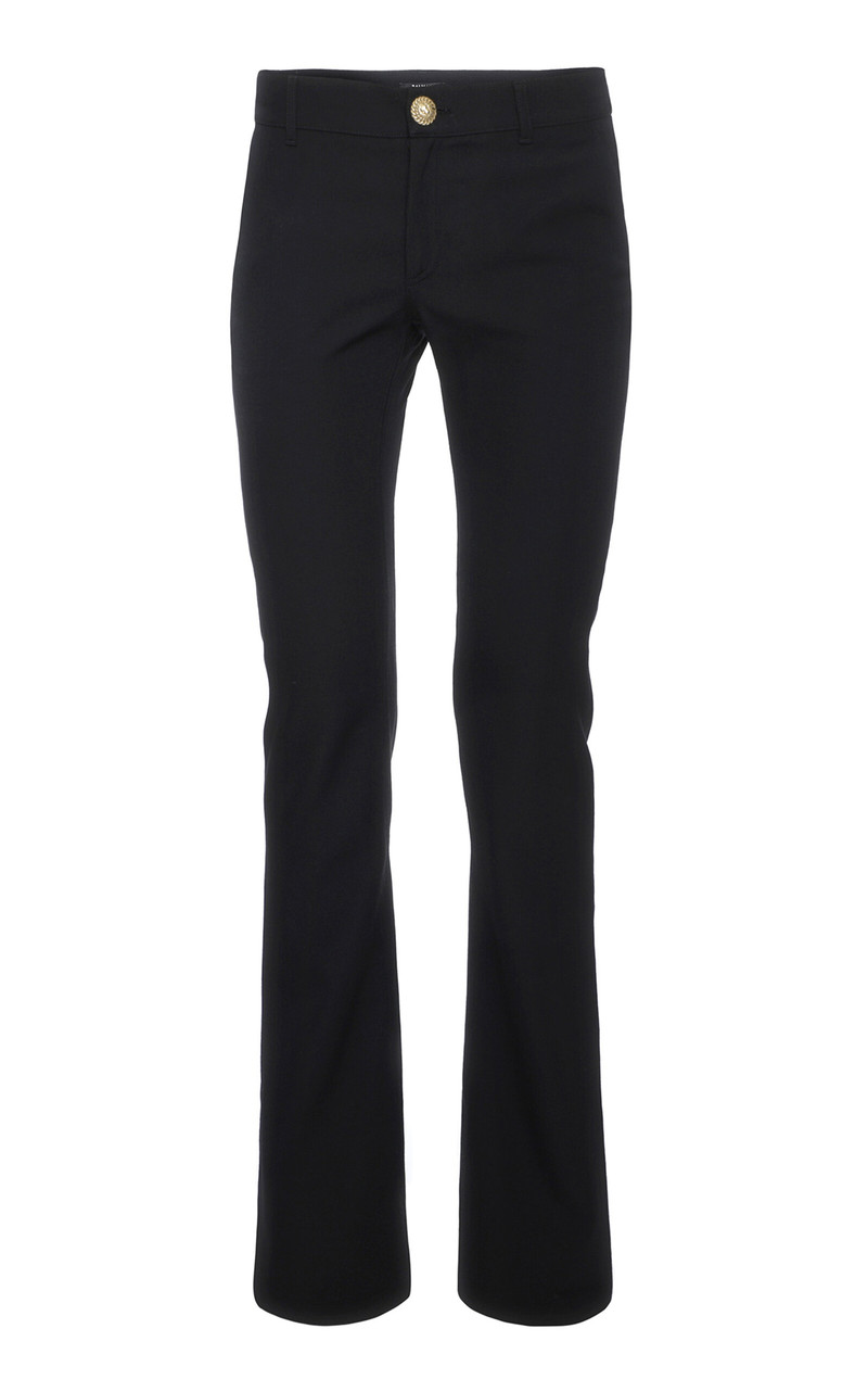 Low-Rise Wool Bootcut Pants black 1