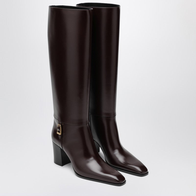 Saint Laurent Bordeaux Julia Heeled Boots Women - 1