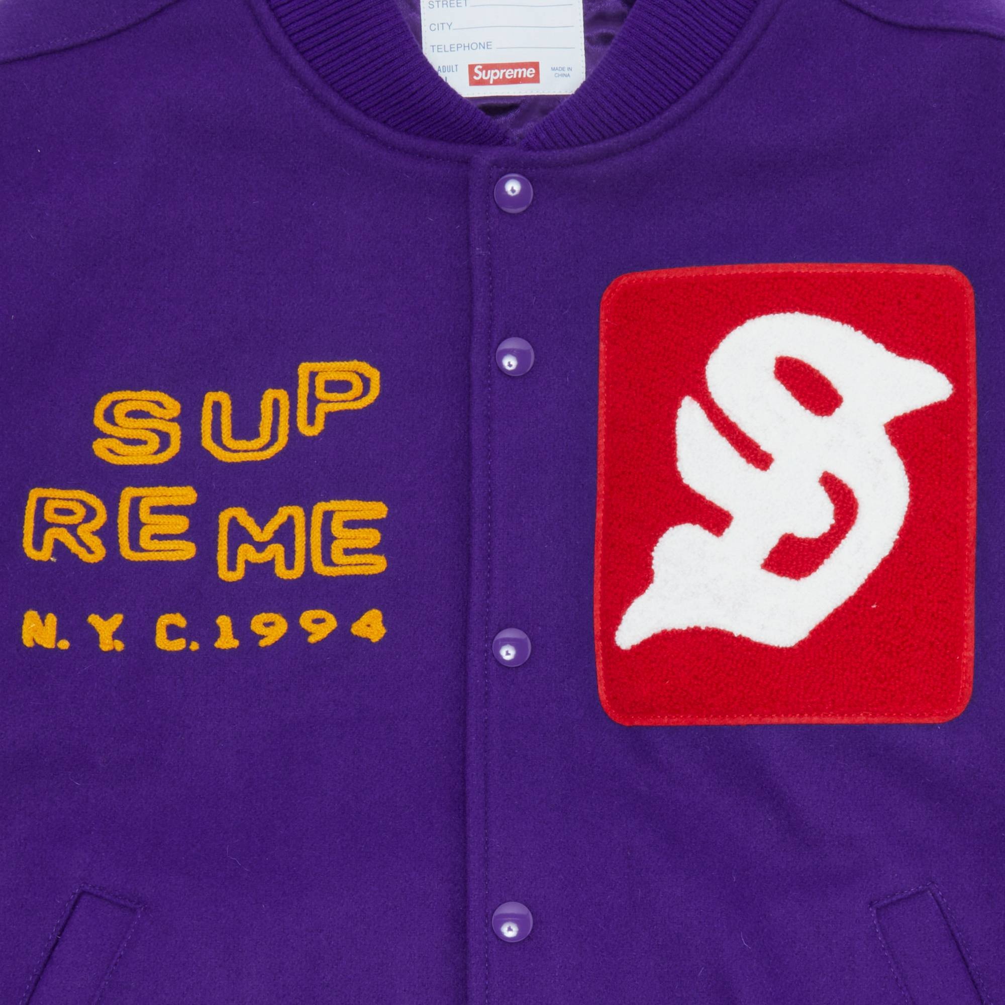 Supreme Tourist Varsity Jacket 'Purple' - 3