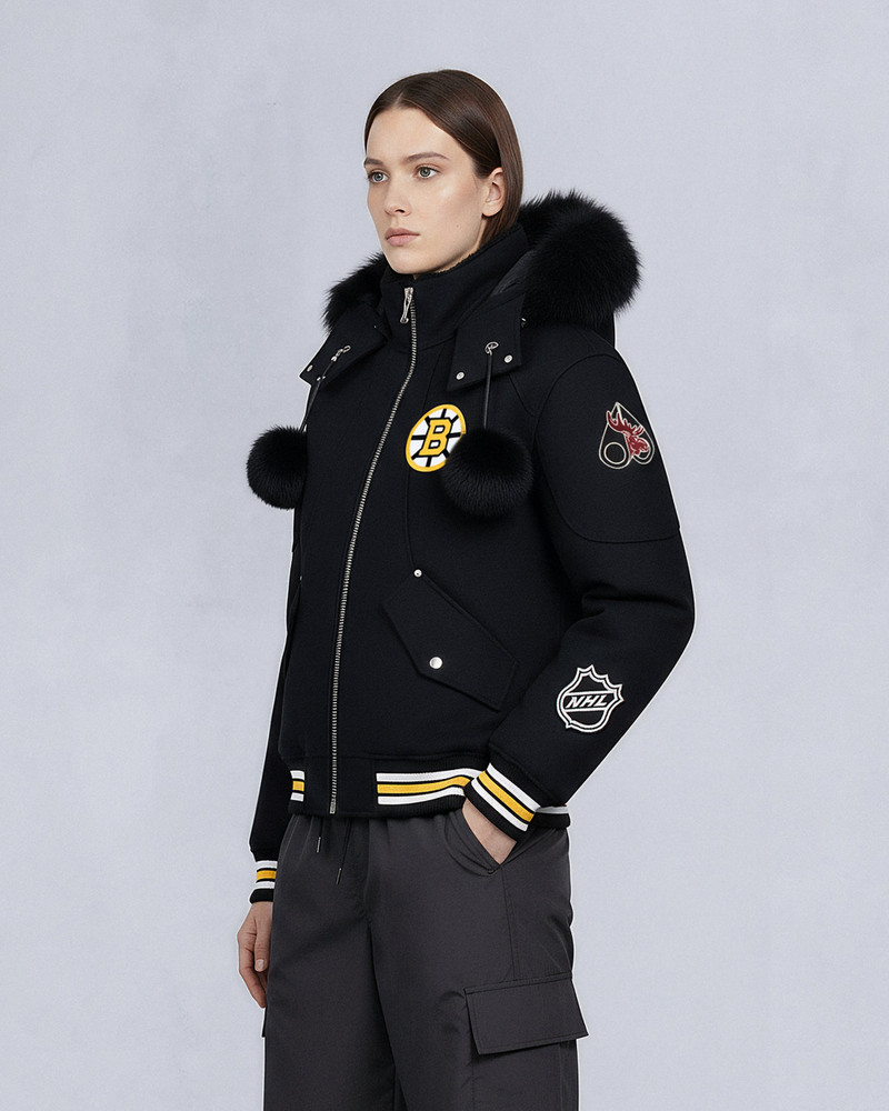 NHL X MOOSE KNUCKLES BRUINS BOMBER JACKET 3