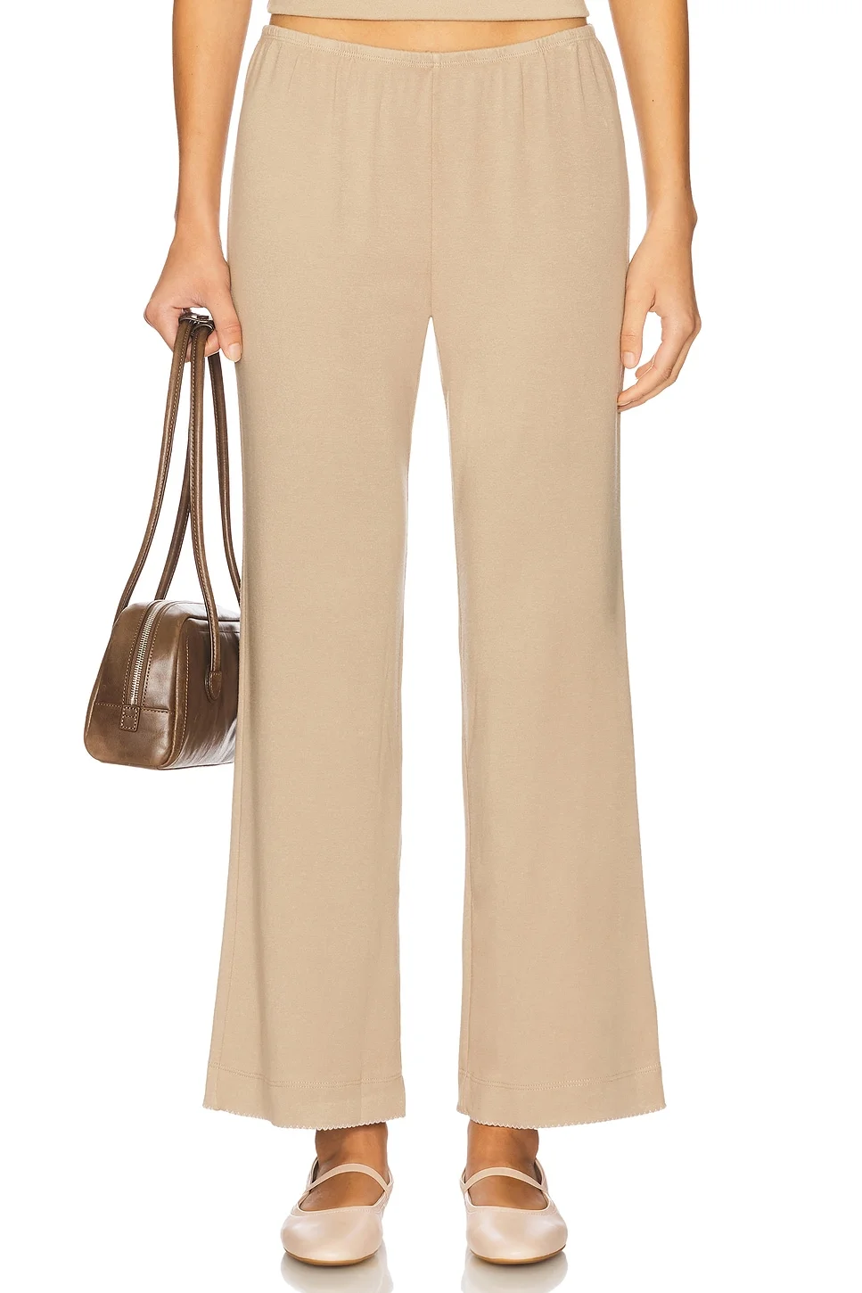 Baby Rib Scallop Contrast Pant - 1